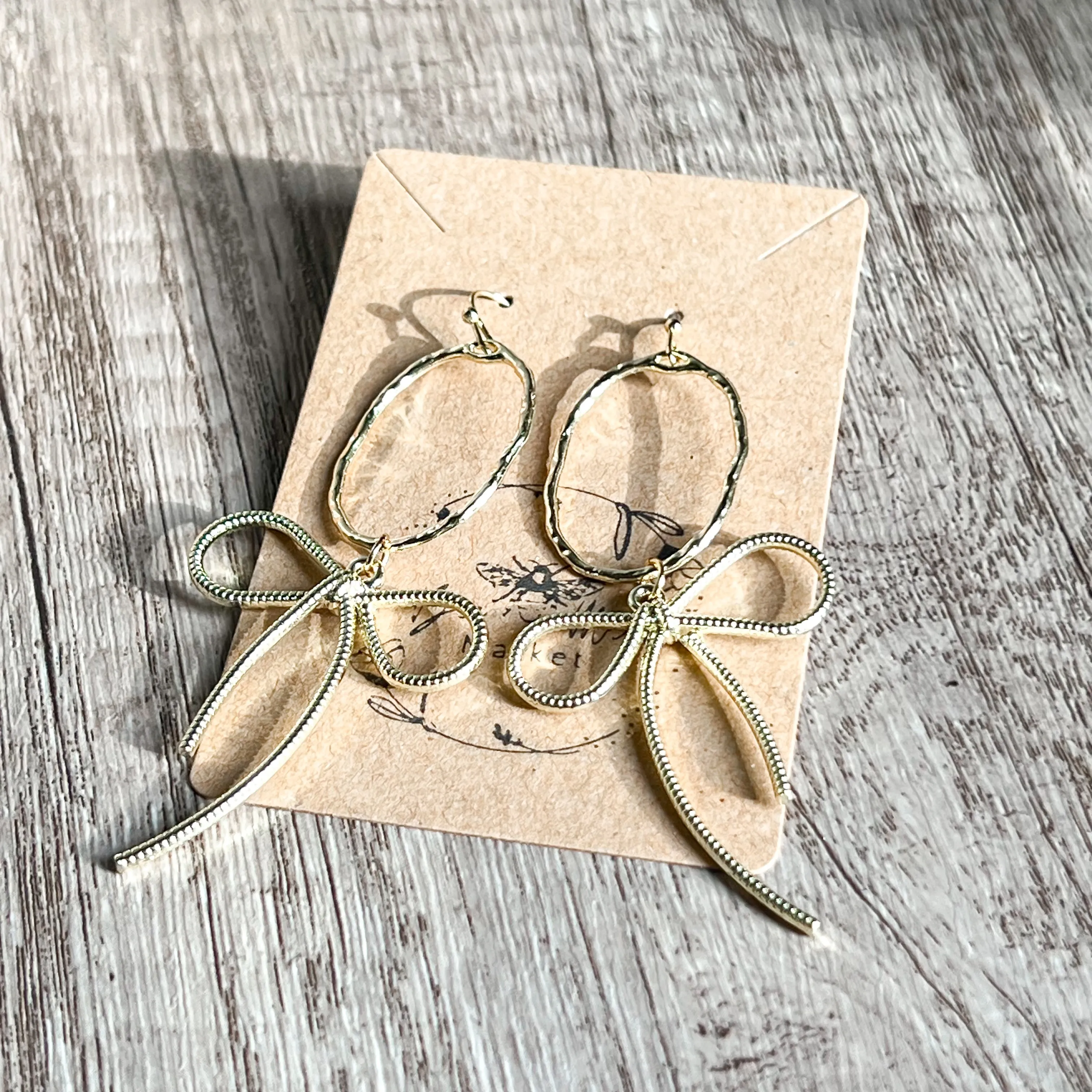 Erica Gold Bow Hoop Earrings sold by Roxie’s Picks product image thumbnail 3