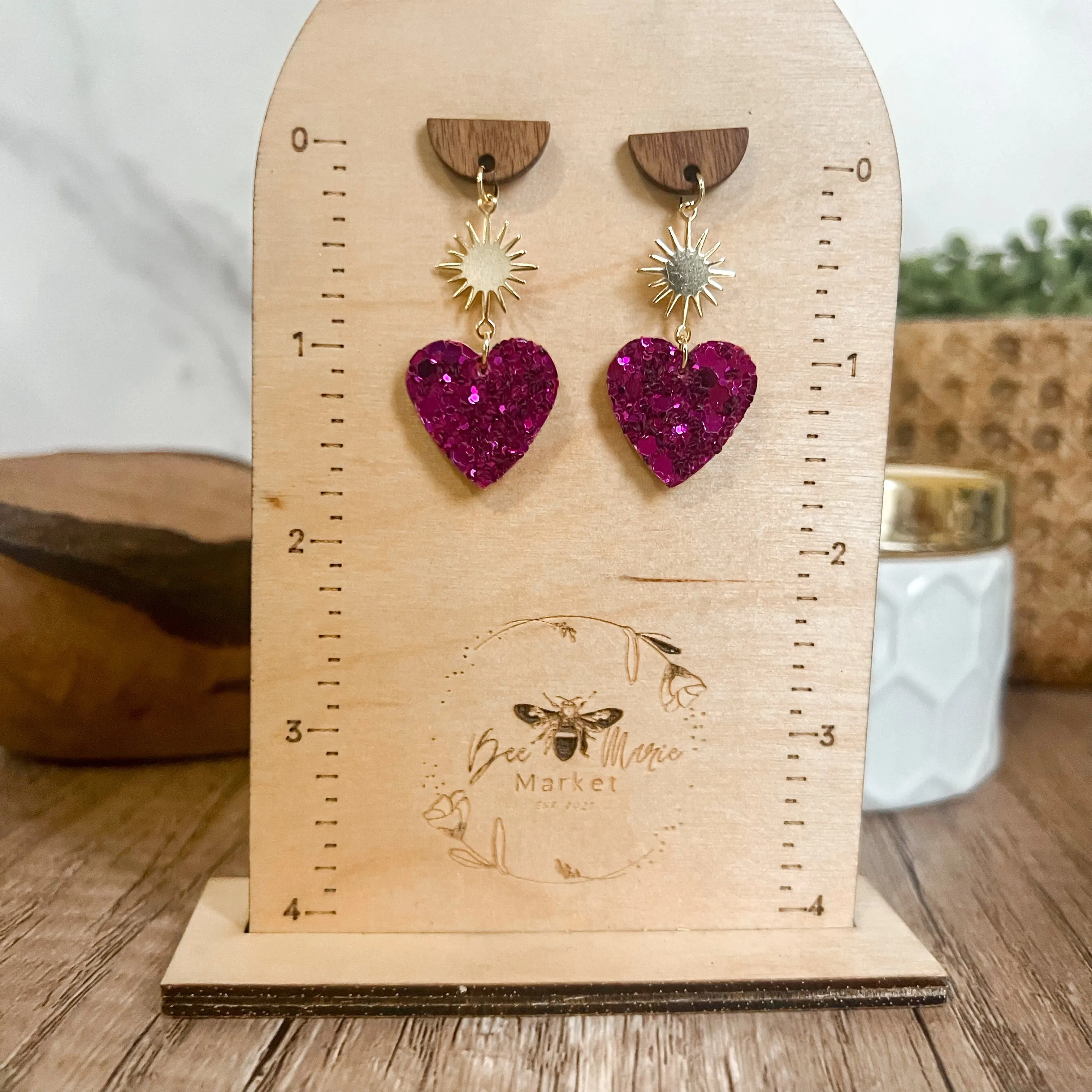 Bursting with Love Glitter Heart Earrings sold by Roxie’s Picks product image thumbnail 5