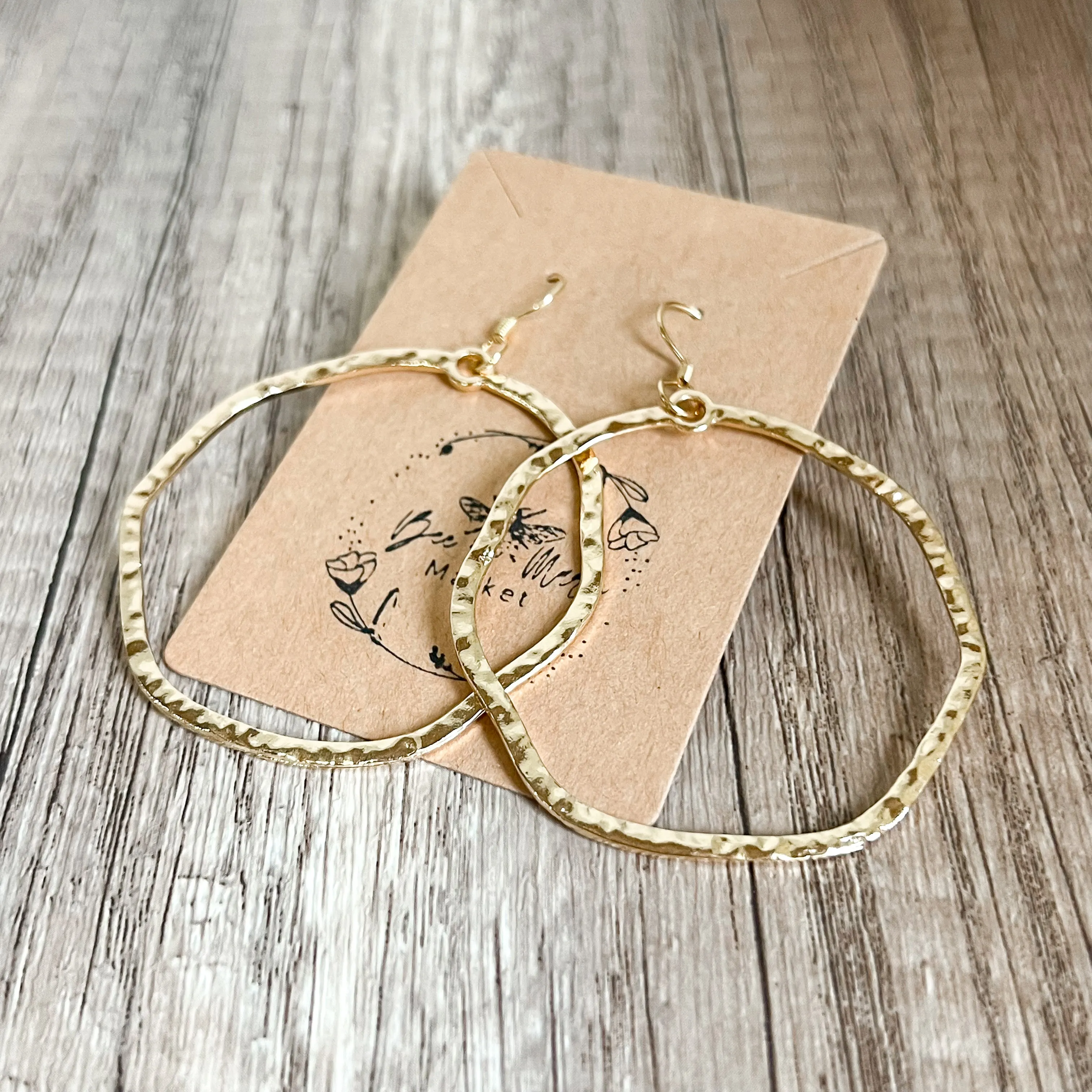 Lia Hammered Gold Statement Hoops sold by Roxie’s Picks product image thumbnail 3