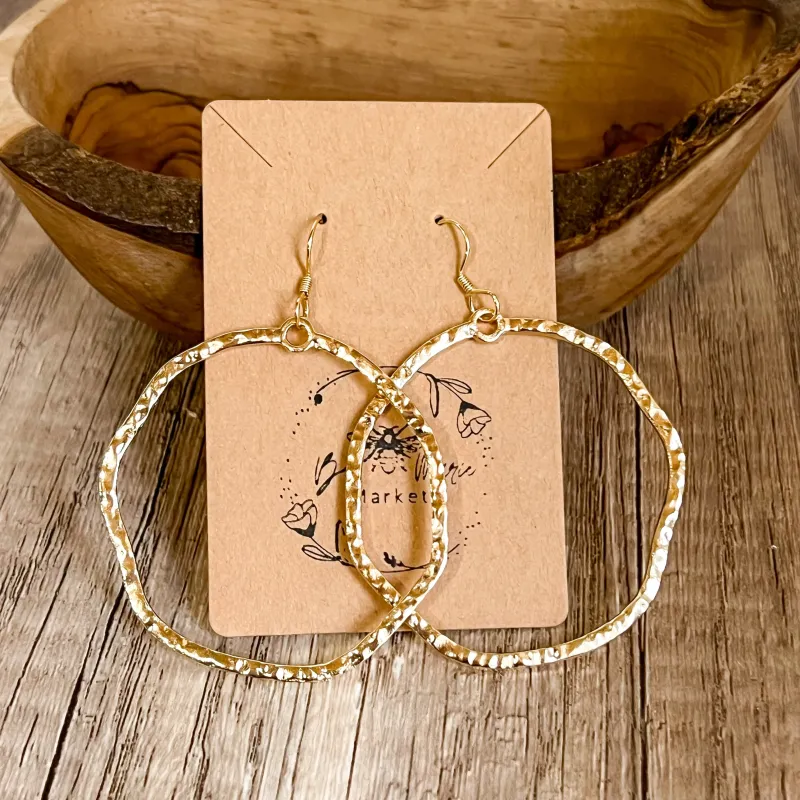 Lia Hammered Gold Statement Hoops sold by Roxie’s Picks