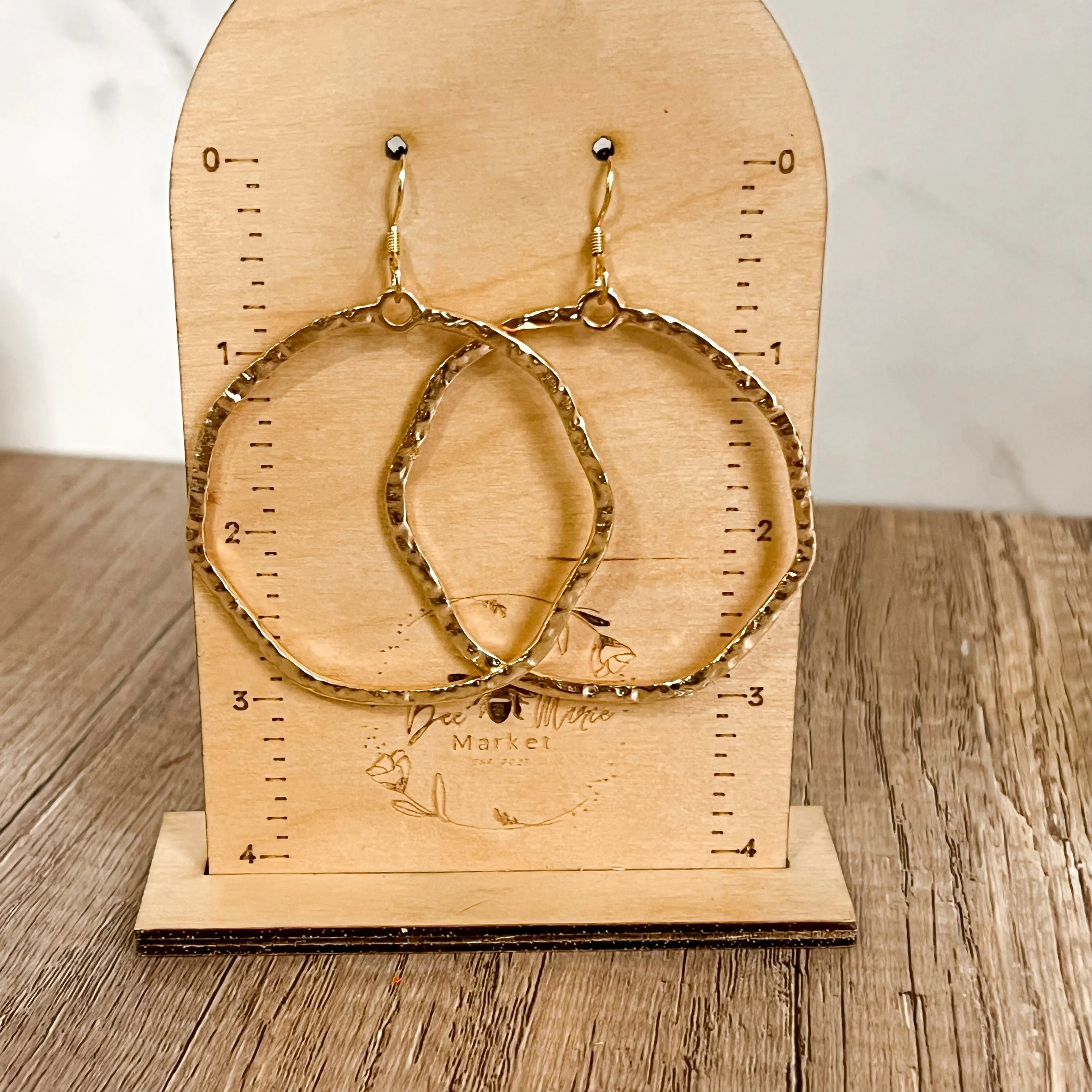 Lia Hammered Gold Statement Hoops sold by Roxie’s Picks product image thumbnail 4