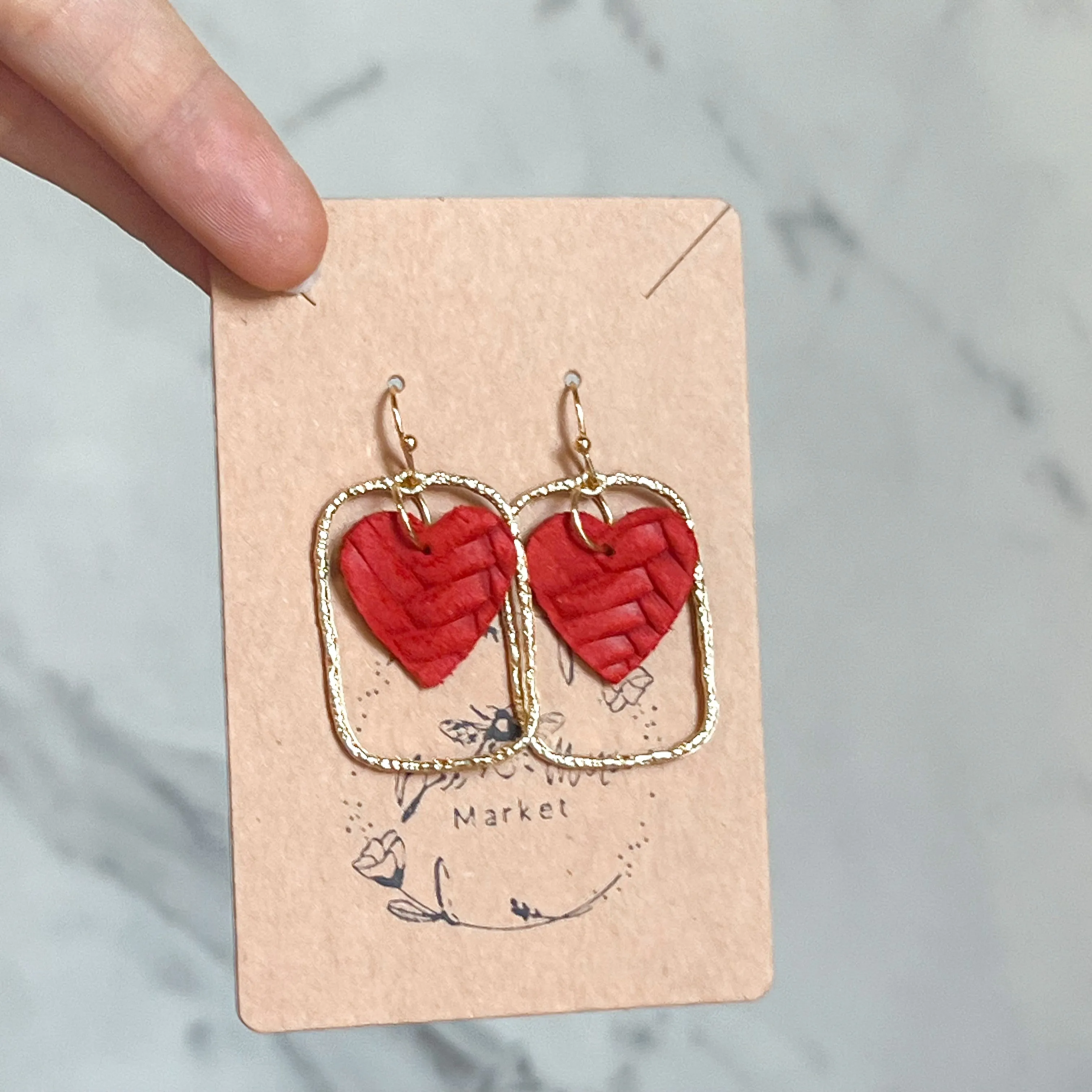 Monica Red Heart Hoop Earrings sold by Roxie’s Picks product image thumbnail 4