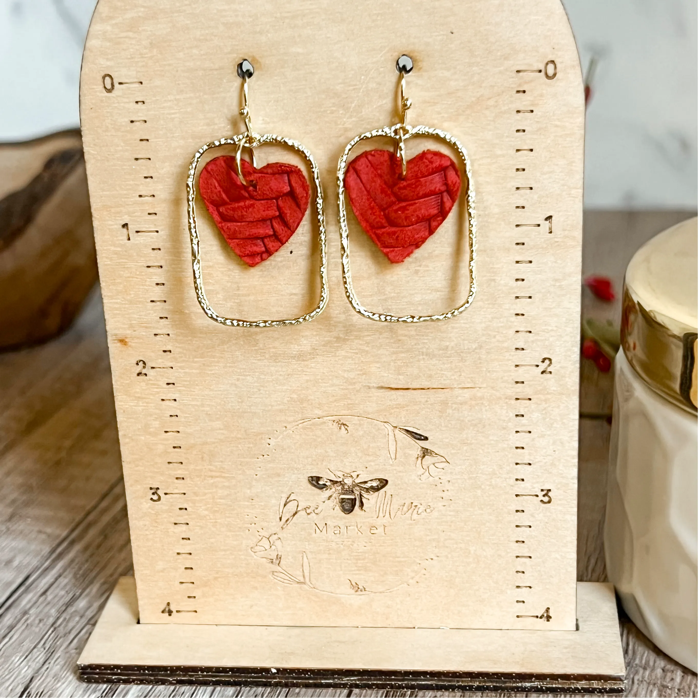 Monica Red Heart Hoop Earrings sold by Roxie’s Picks product image thumbnail 5