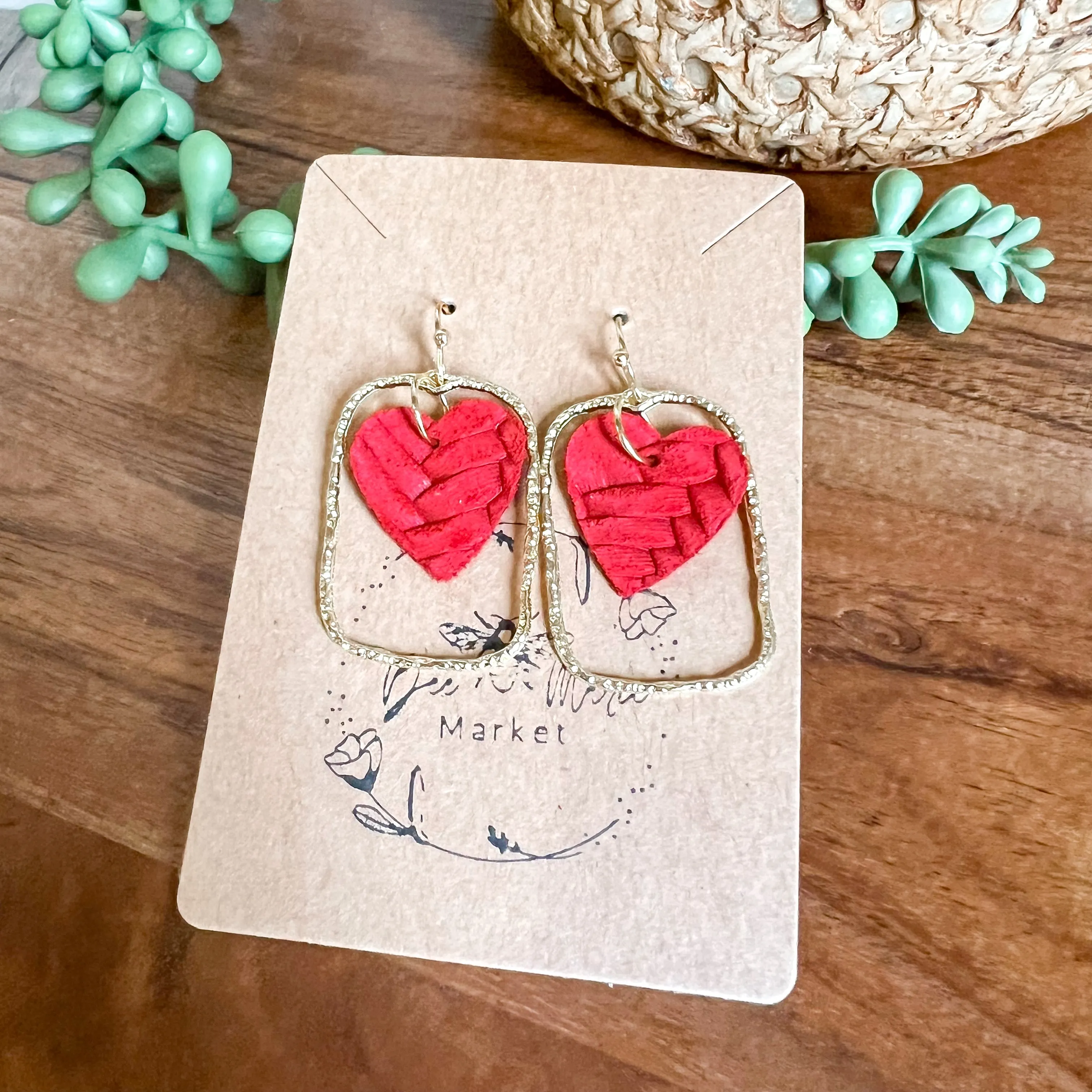 Monica Red Heart Hoop Earrings sold by Roxie’s Picks