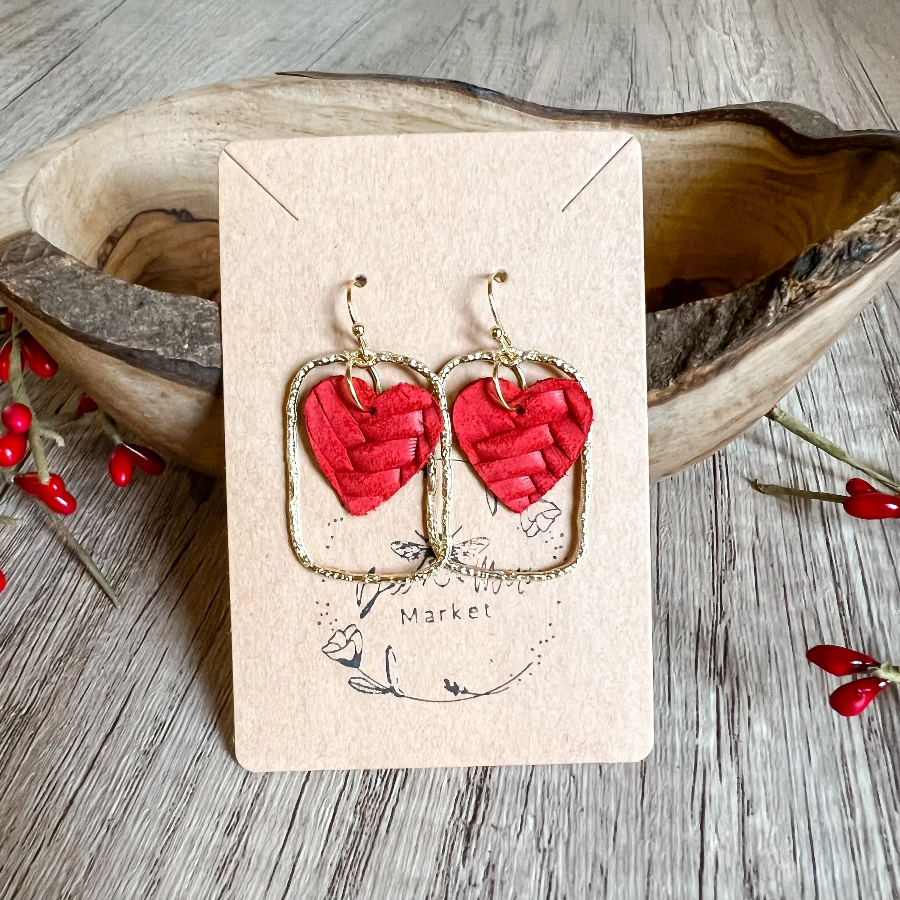 Monica Red Heart Hoop Earrings sold by Roxie’s Picks product image thumbnail 3