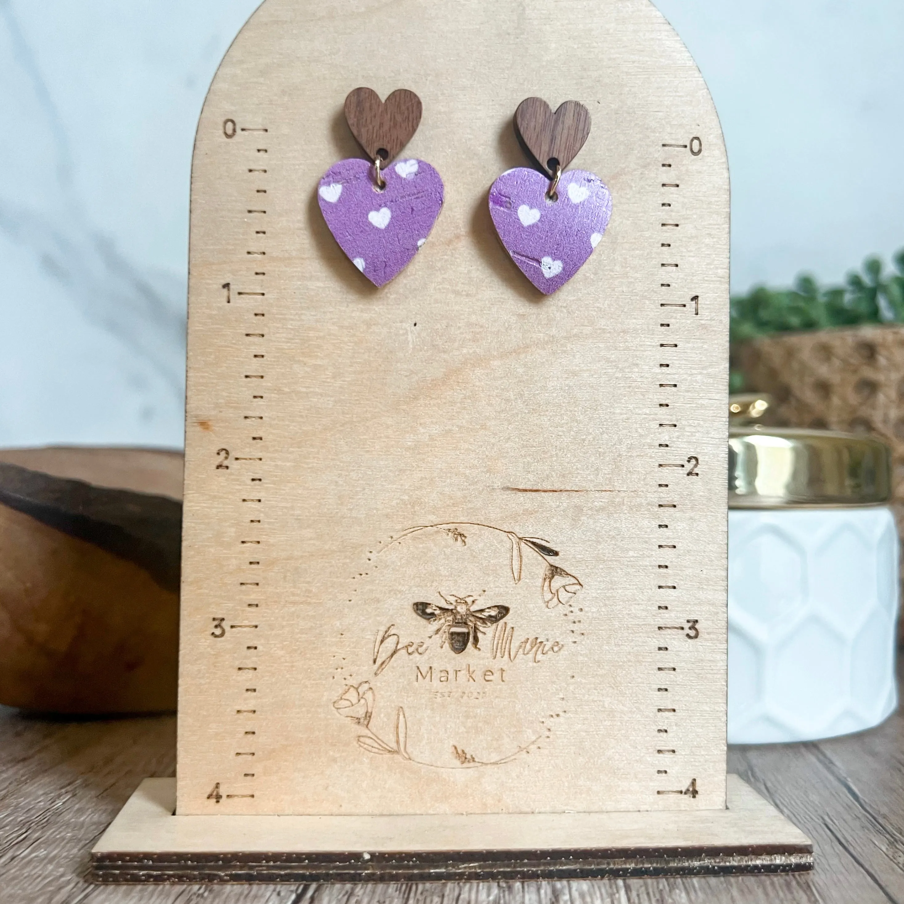 Patty Purple Heart Stud Earrings sold by Roxie’s Picks product image thumbnail 4