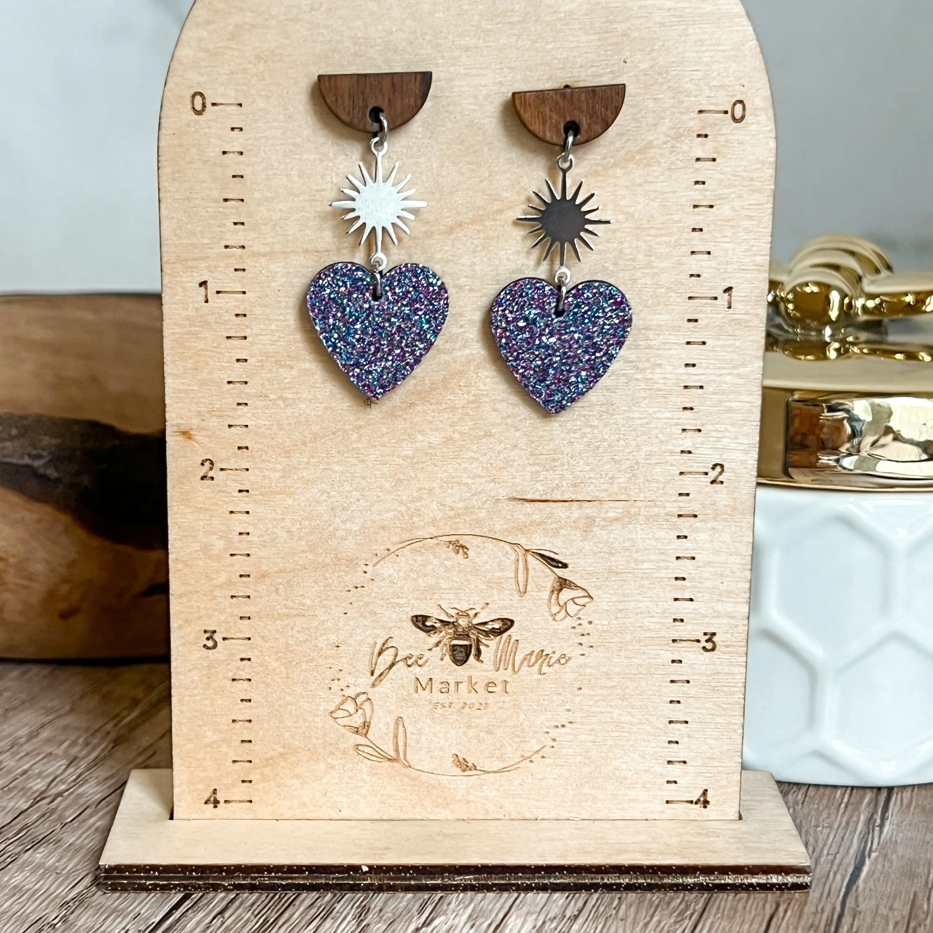 Bursting with Love Glitter Heart Earrings - Silver sold by Roxie’s Picks product image thumbnail 4