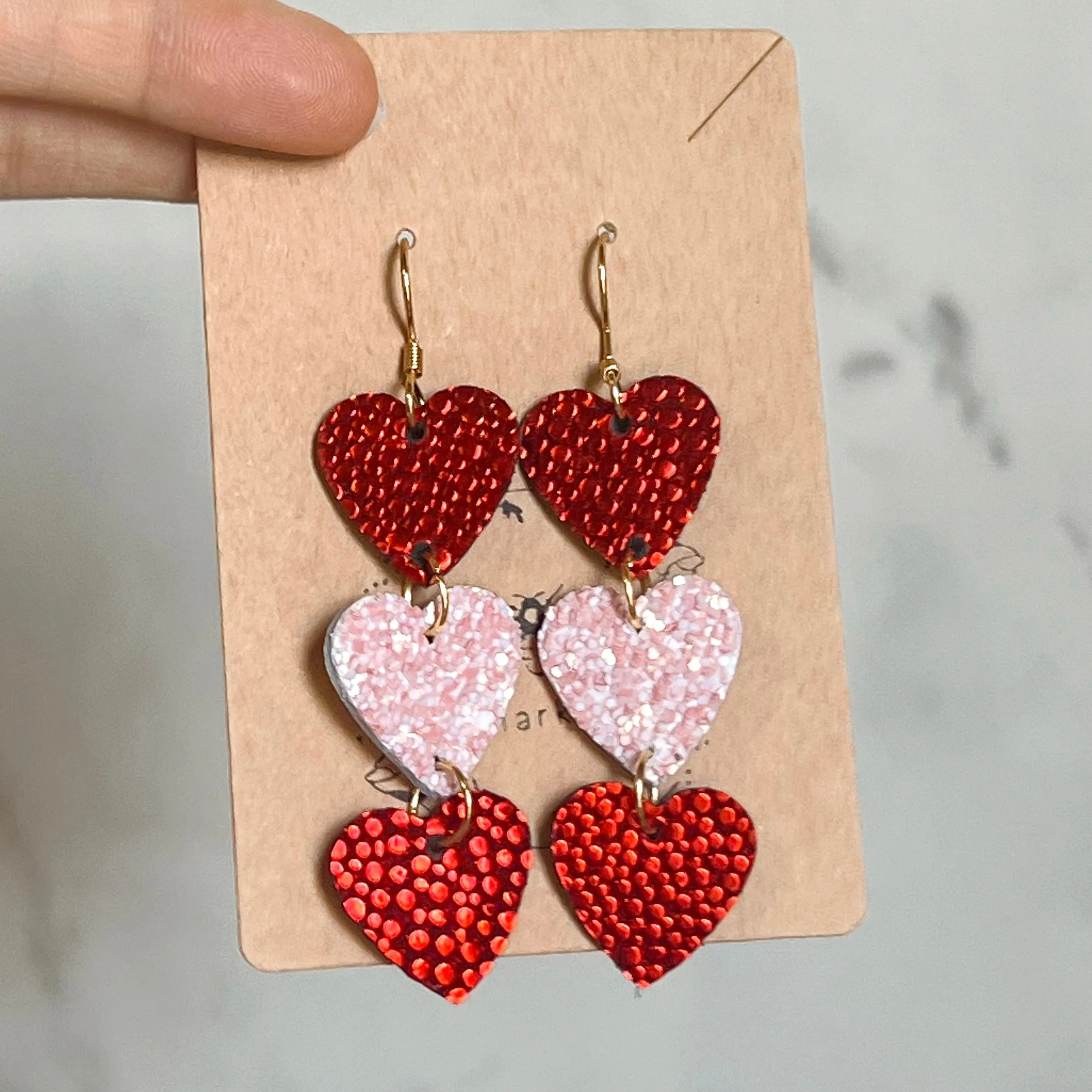 Penny Pebbled Heart Drop Earrings sold by Roxie’s Picks product image thumbnail 3