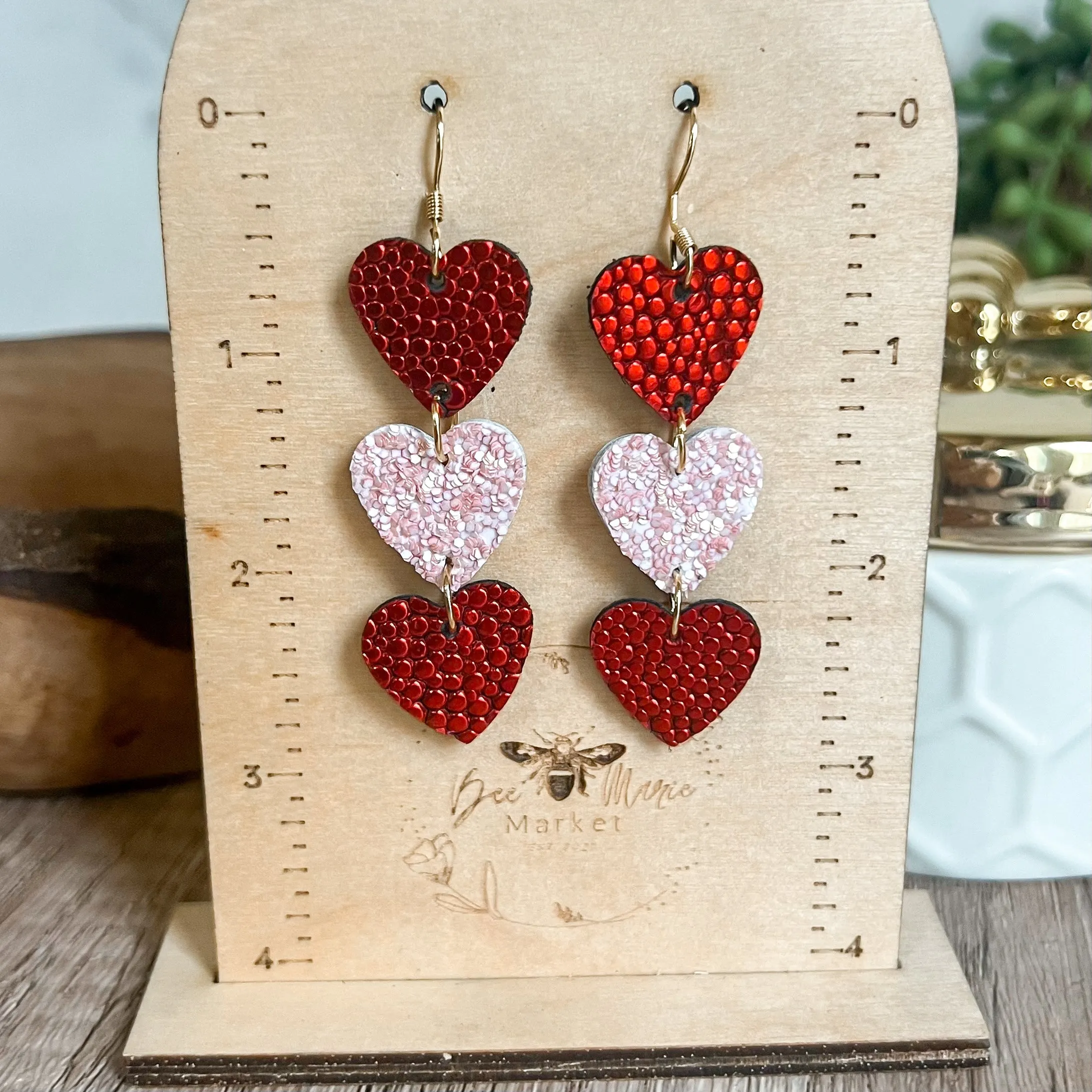 Penny Pebbled Heart Drop Earrings sold by Roxie’s Picks product image thumbnail 4