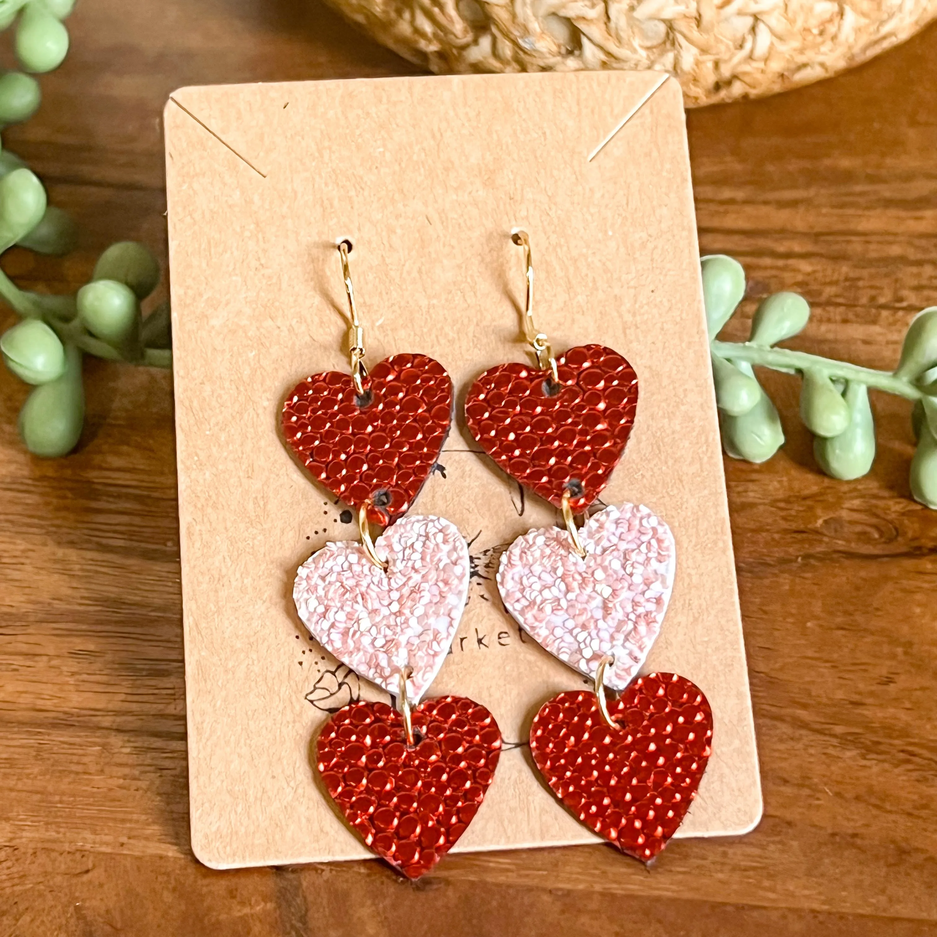 Penny Pebbled Heart Drop Earrings sold by Roxie’s Picks