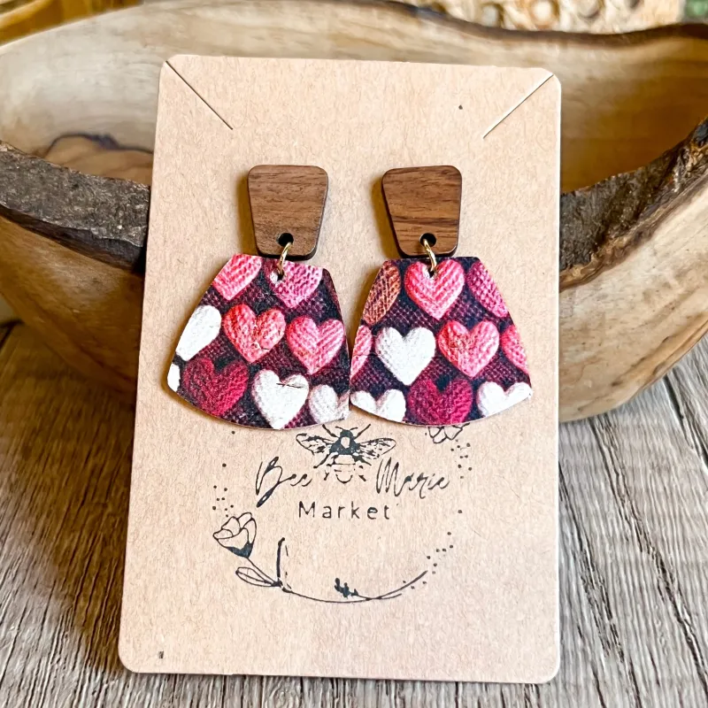 Scarlette Wood Heart Drop Earrings sold by Roxie’s Picks