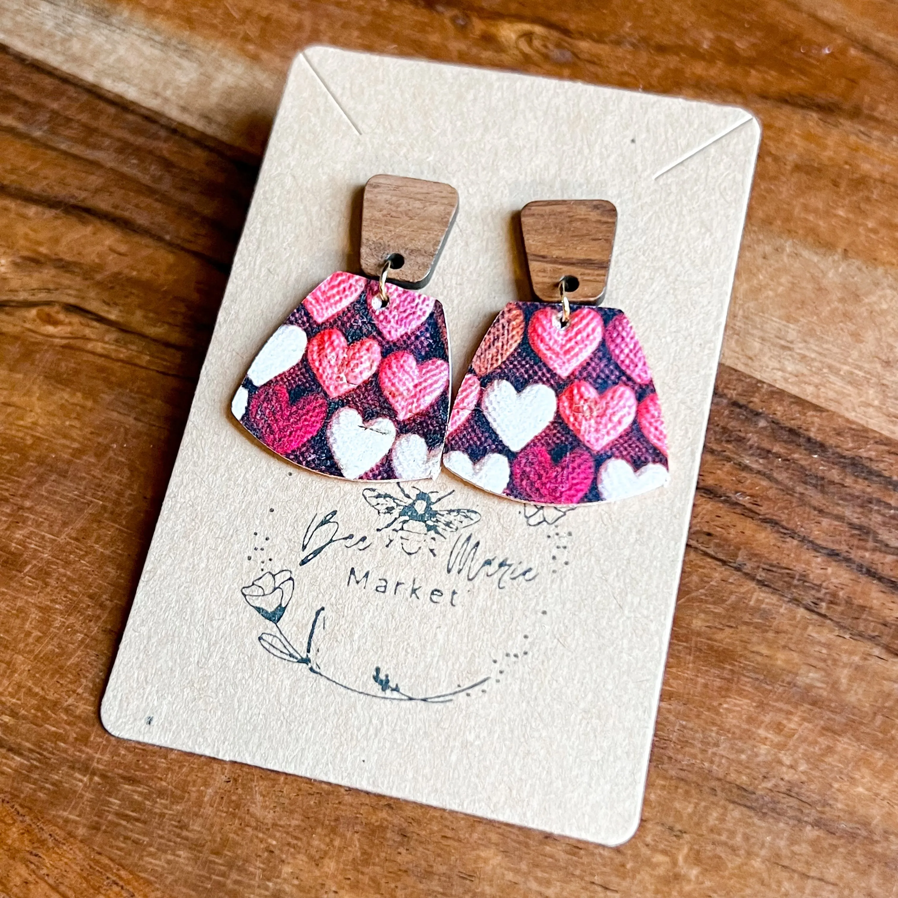 Scarlette Wood Heart Drop Earrings sold by Roxie’s Picks product image thumbnail 3