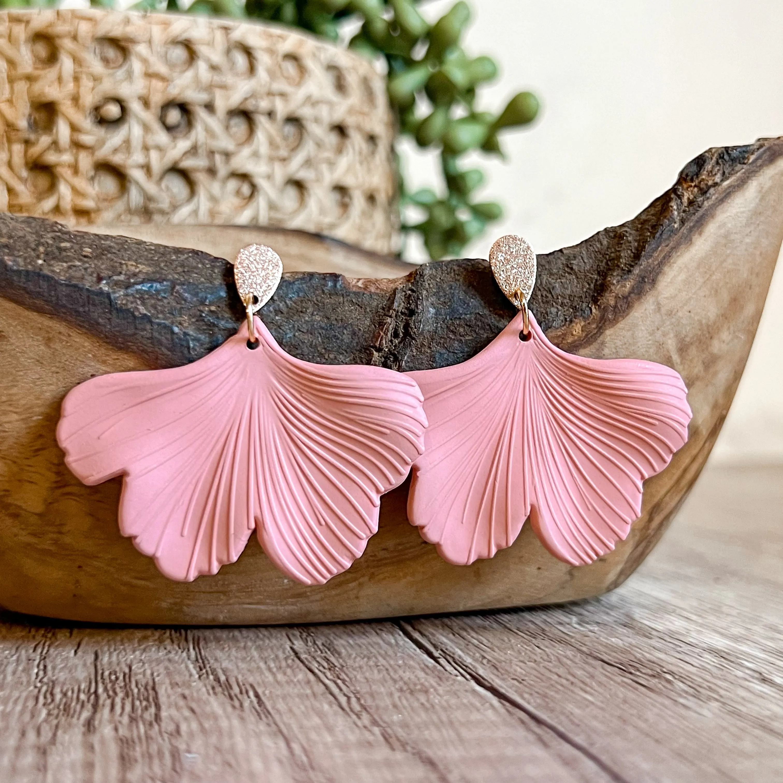 Brittney Blush Leaf Drop Earrings sold by Roxie’s Picks
