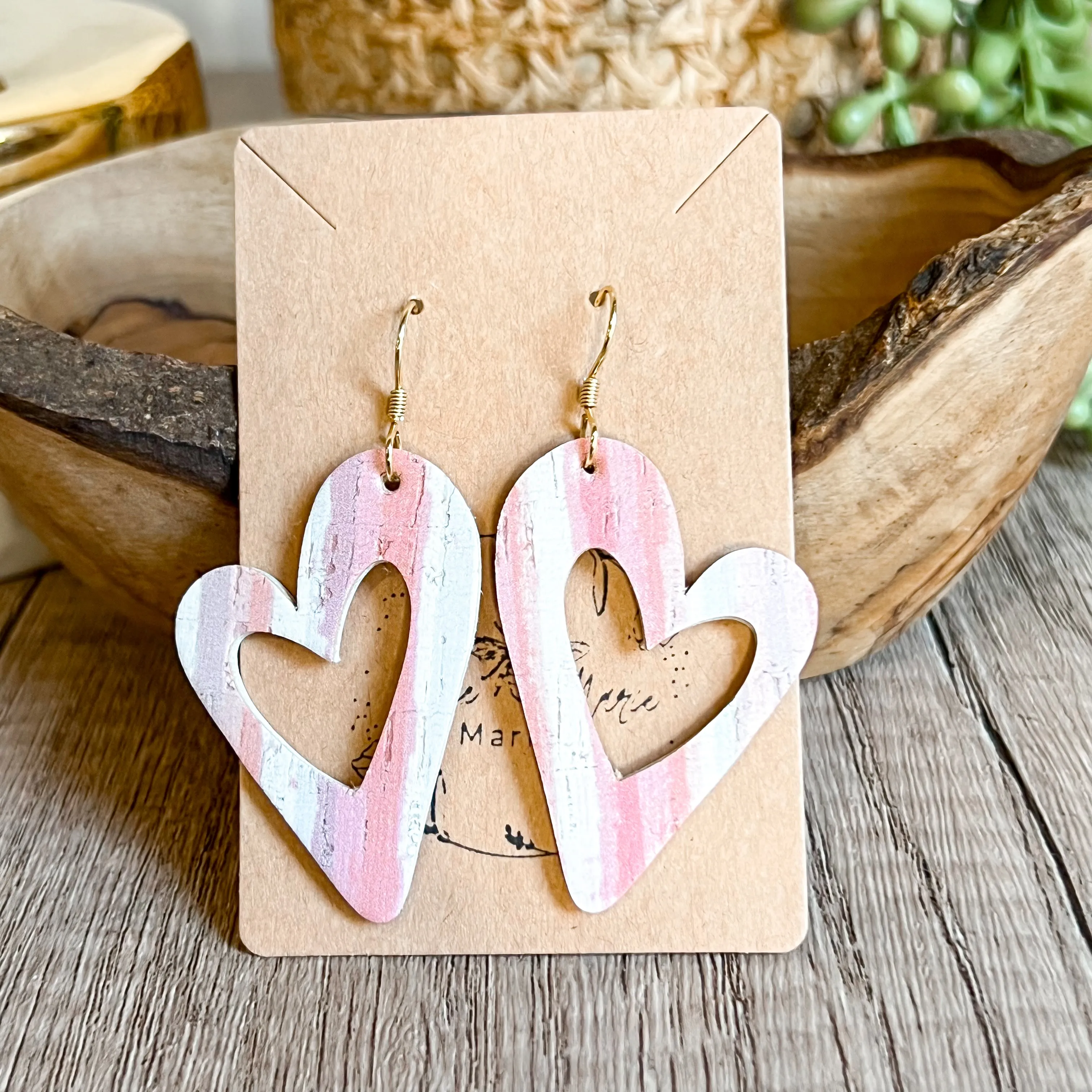 Susan Striped Pastel Open Heart Earrings sold by Roxie’s Picks product image thumbnail 2