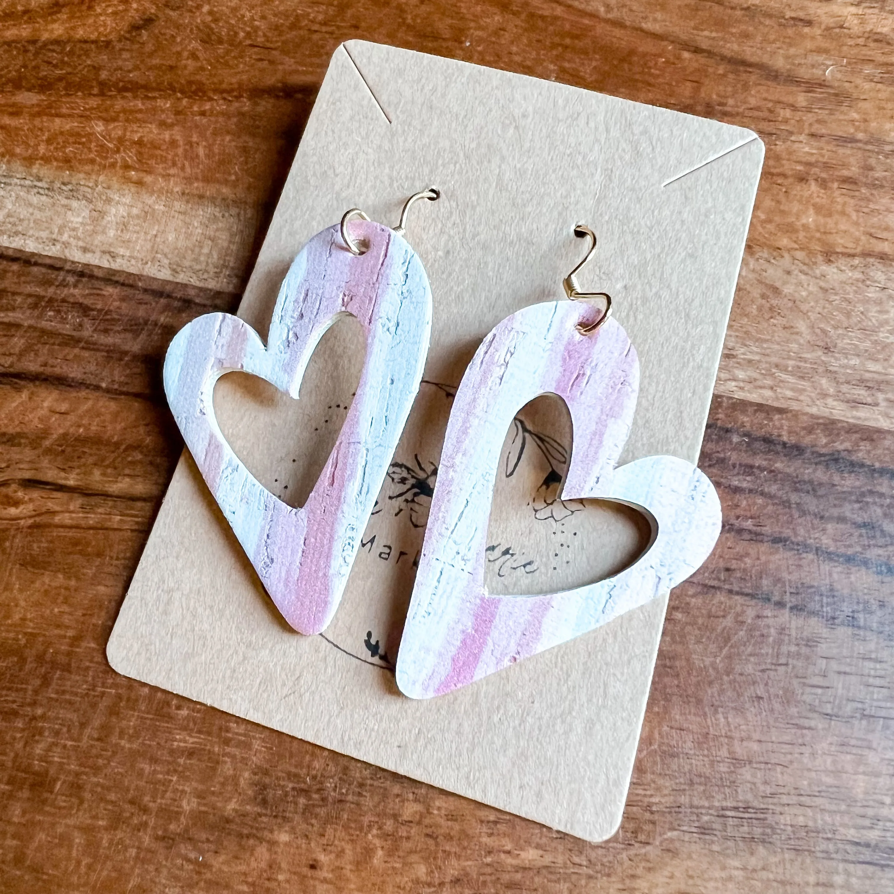 Susan Striped Pastel Open Heart Earrings sold by Roxie’s Picks product image thumbnail 3