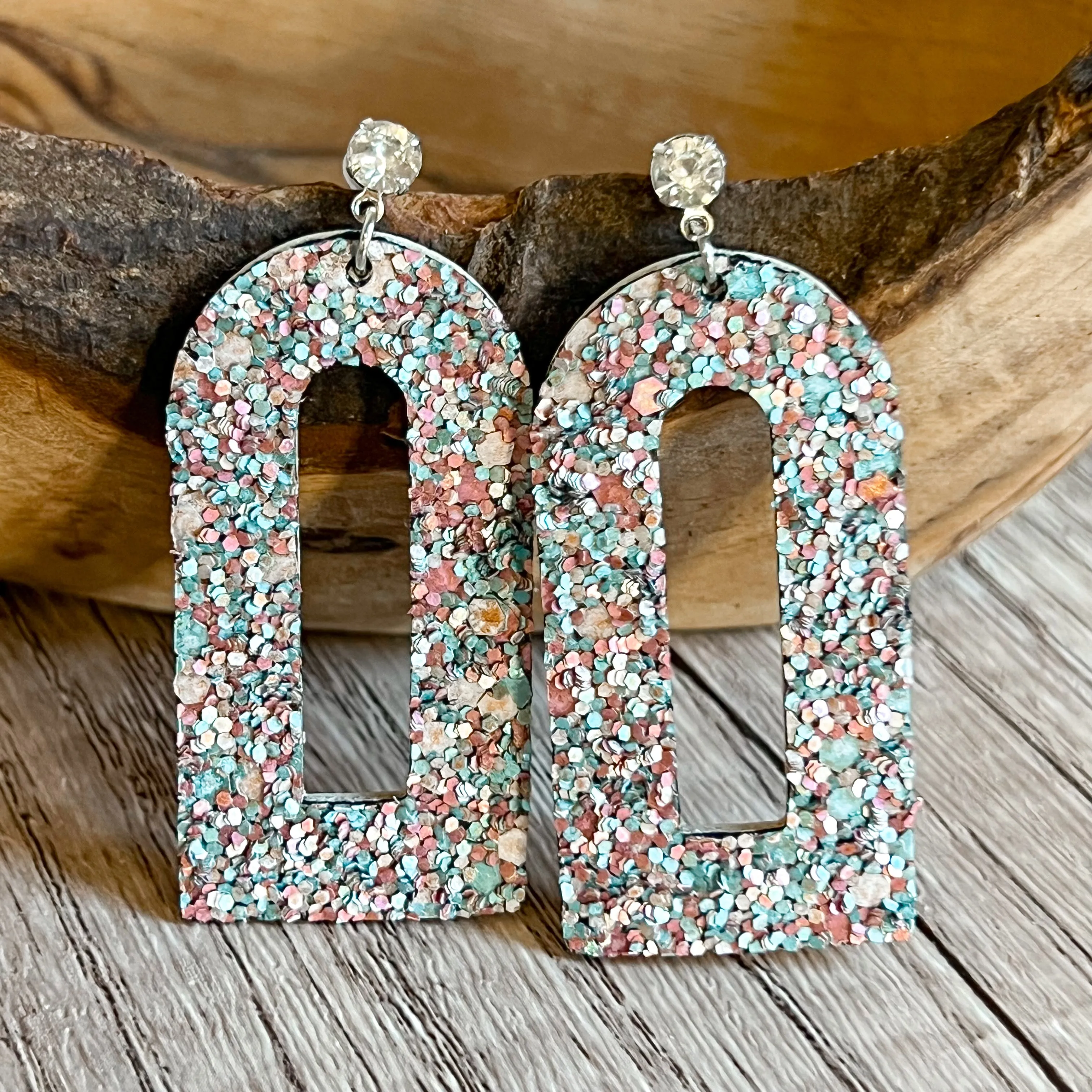 Anne Romance Glitter Open Arch Diamond Earrings sold by Roxie’s Picks