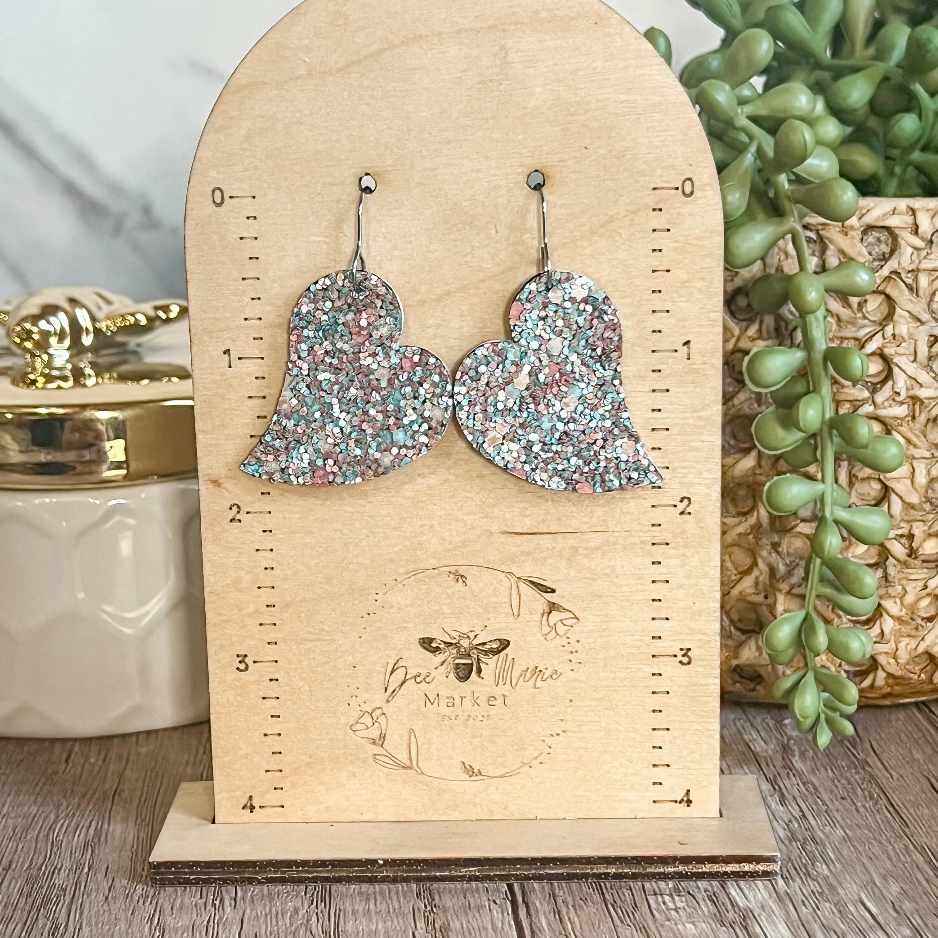 Terri Anne Romance Glitter Heart Earrings sold by Roxie’s Picks product image thumbnail 4
