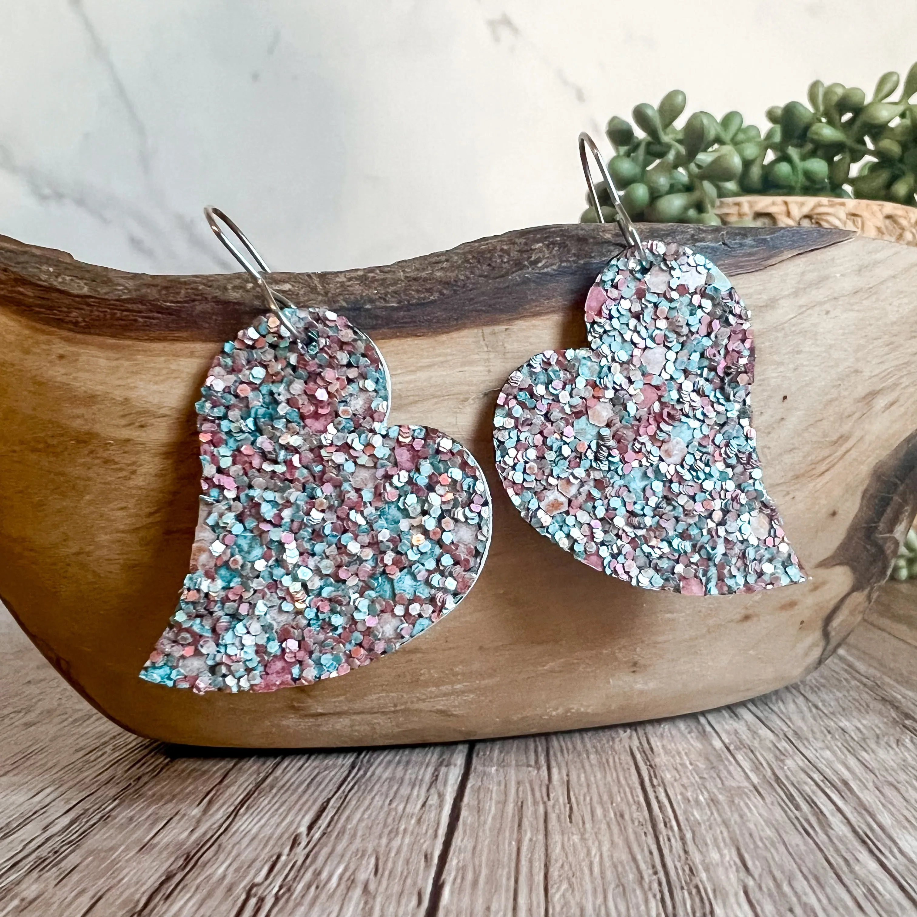 Terri Anne Romance Glitter Heart Earrings sold by Roxie’s Picks product image thumbnail 2