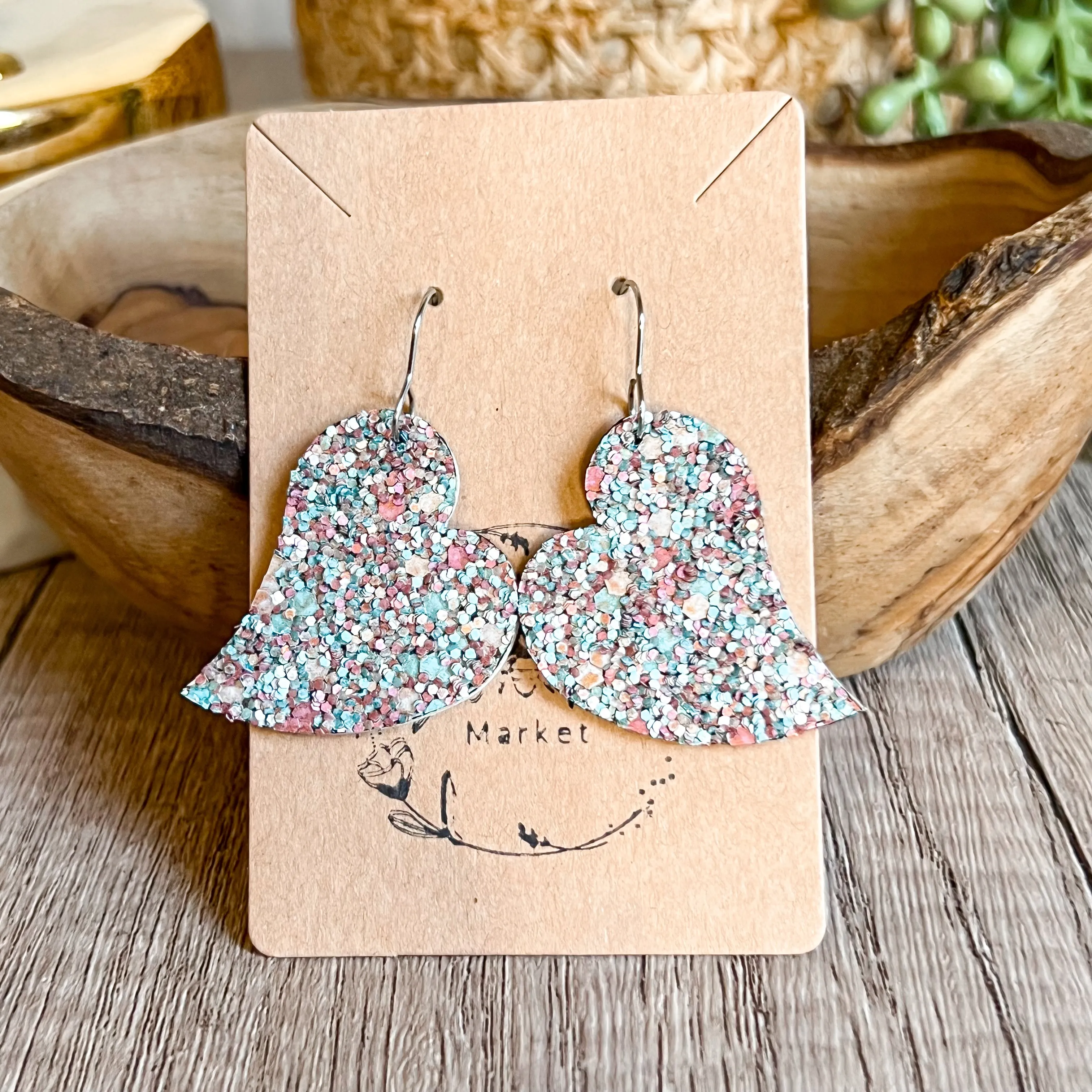 Terri Anne Romance Glitter Heart Earrings sold by Roxie’s Picks