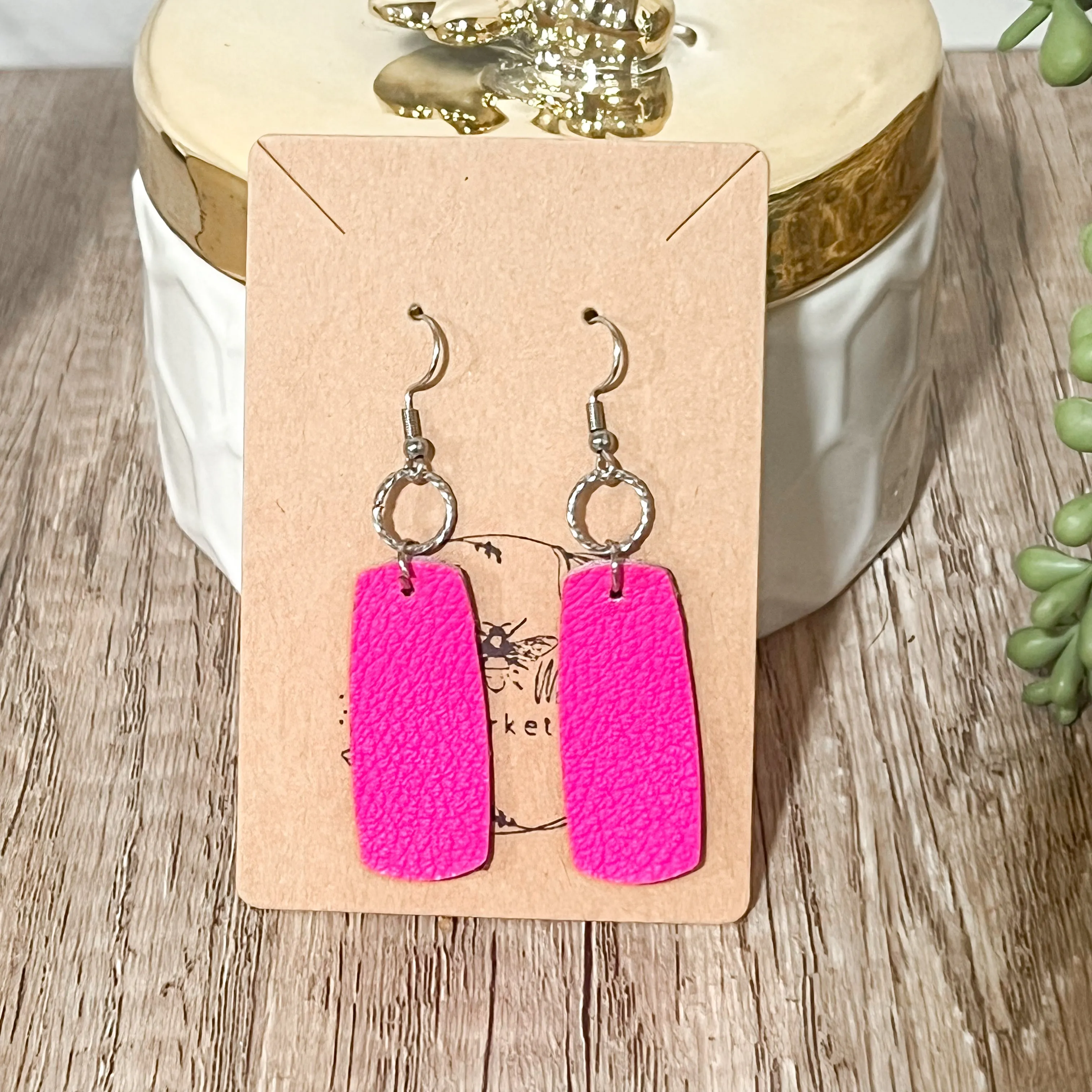 Amanda Hot Pink Bar Earrings sold by Roxie’s Picks product image thumbnail 3