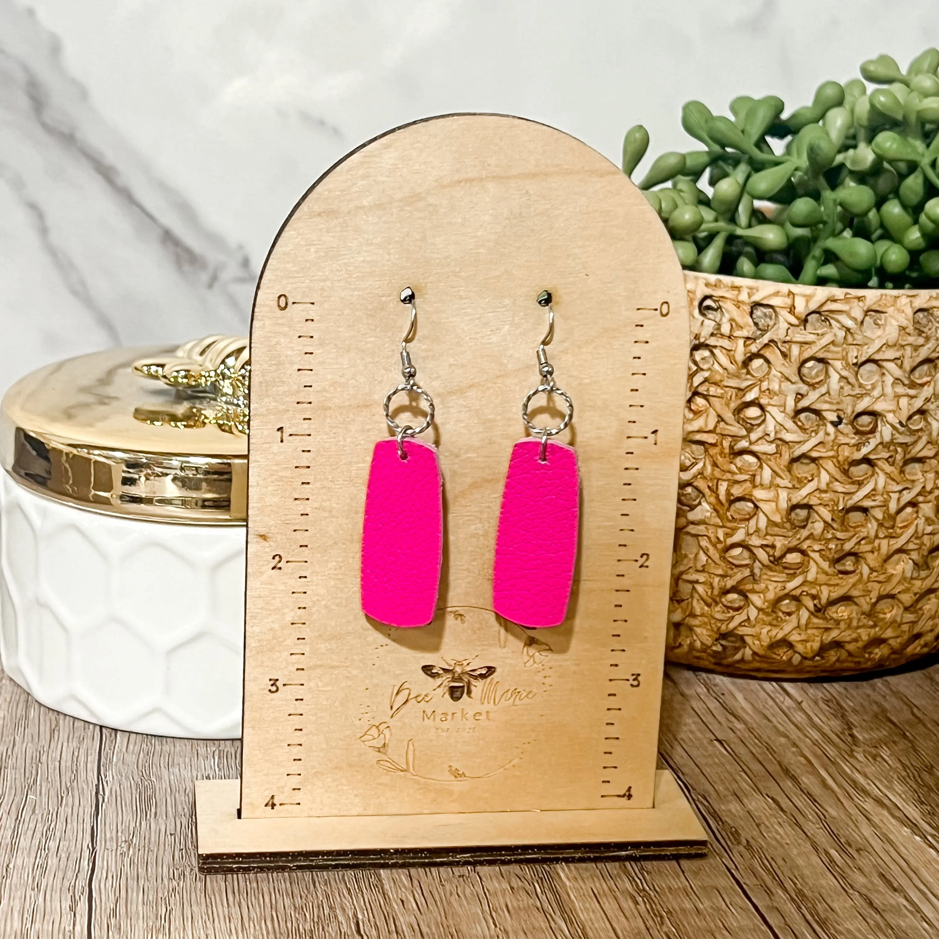 Amanda Hot Pink Bar Earrings sold by Roxie’s Picks product image thumbnail 4