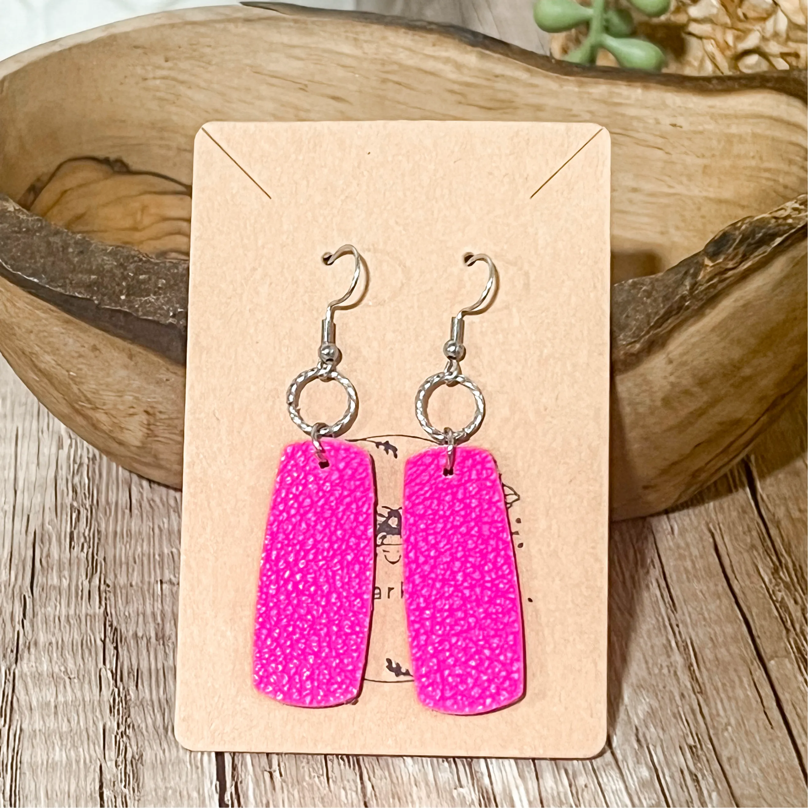 Amanda Hot Pink Bar Earrings sold by Roxie’s Picks