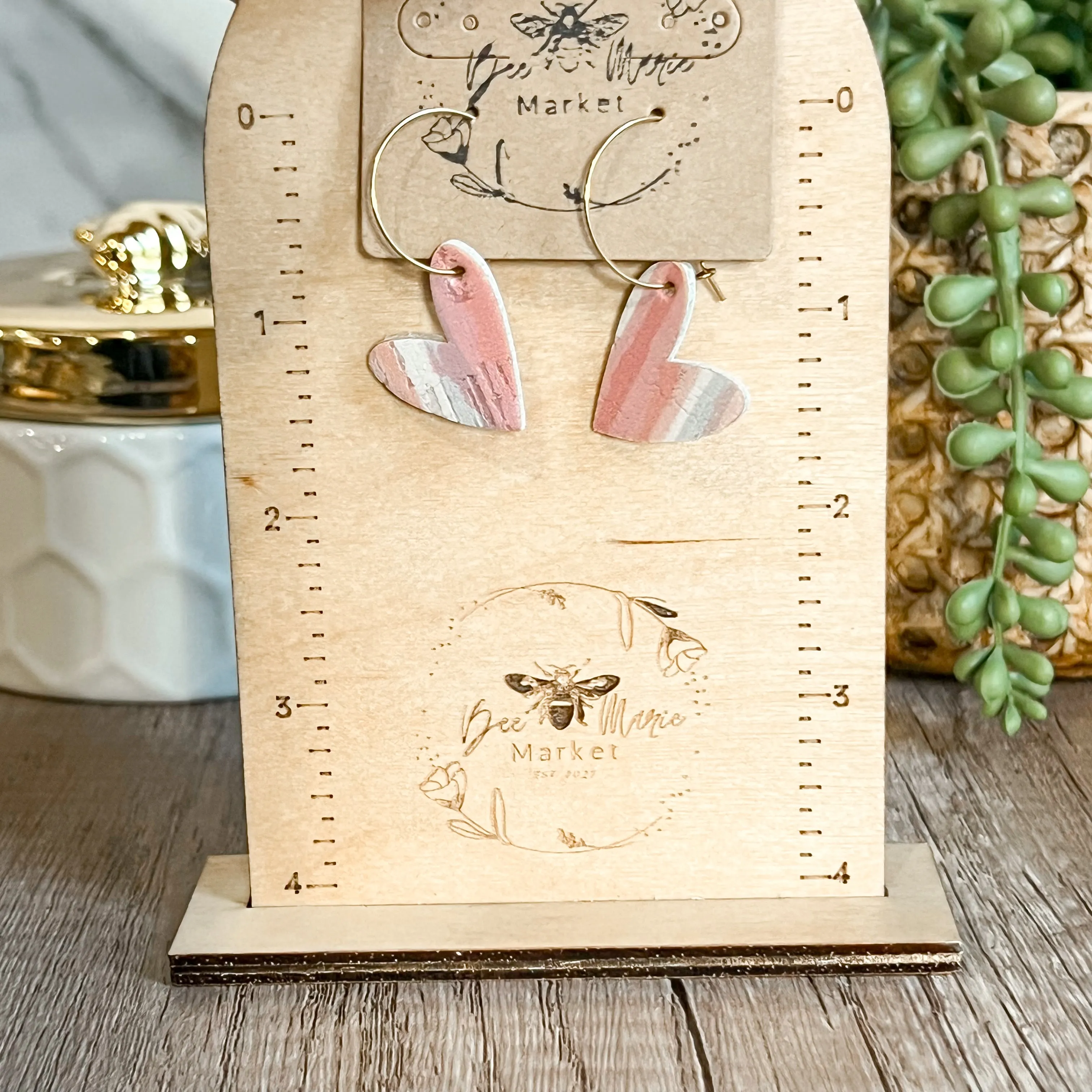 Susan Striped Pastel Heart Hoop Earrings sold by Roxie’s Picks product image thumbnail 3