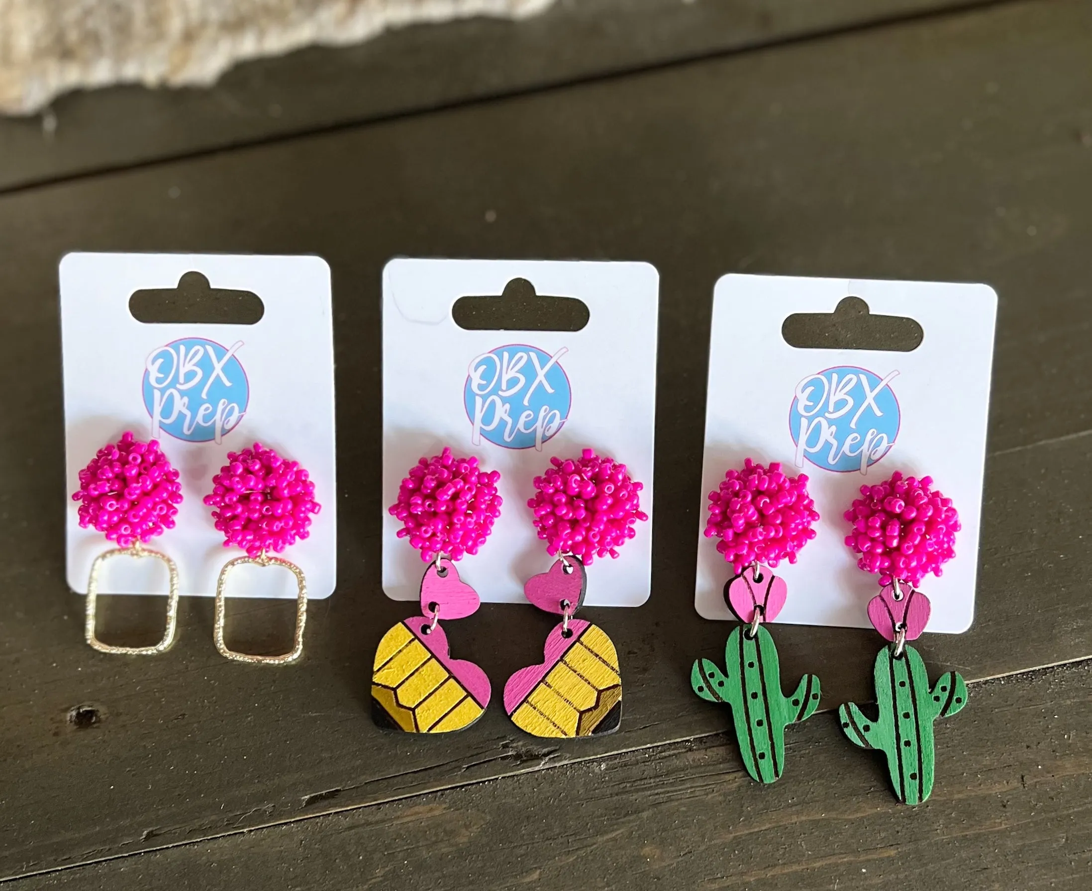 Handmade Hand-Painted Cactus Earrings – Southwestern Charm with a Pop of Pink! ?✨ sold by Roxie’s Picks product image thumbnail 5