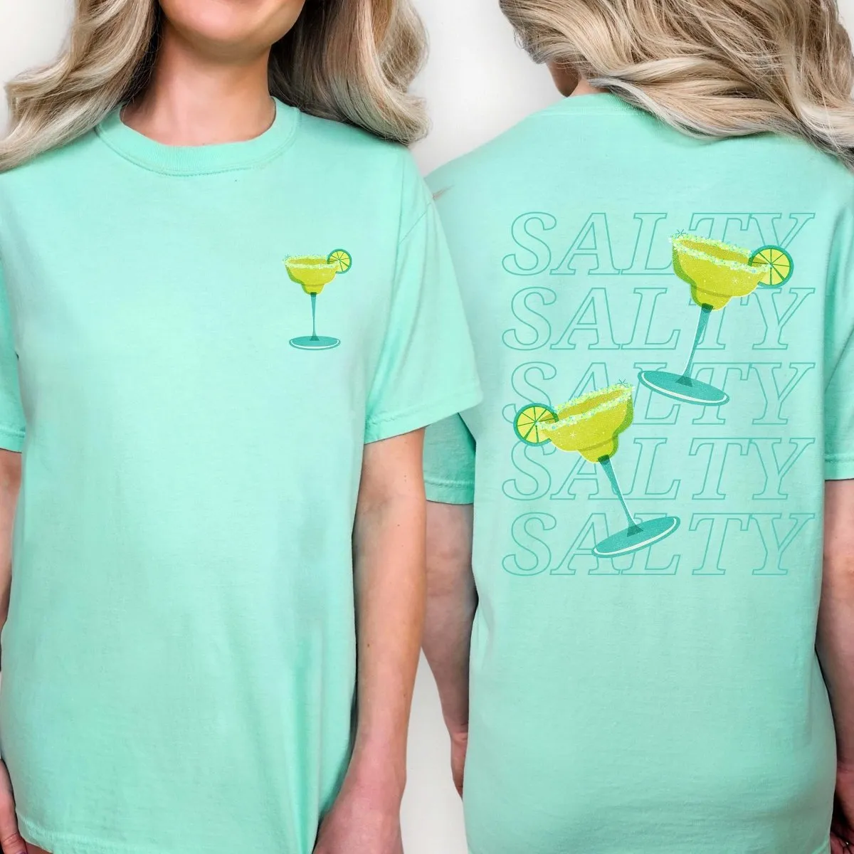 Salty Margaritas Front & Back Design Comfort Color Tee sold by Roxie’s Picks product image thumbnail 2