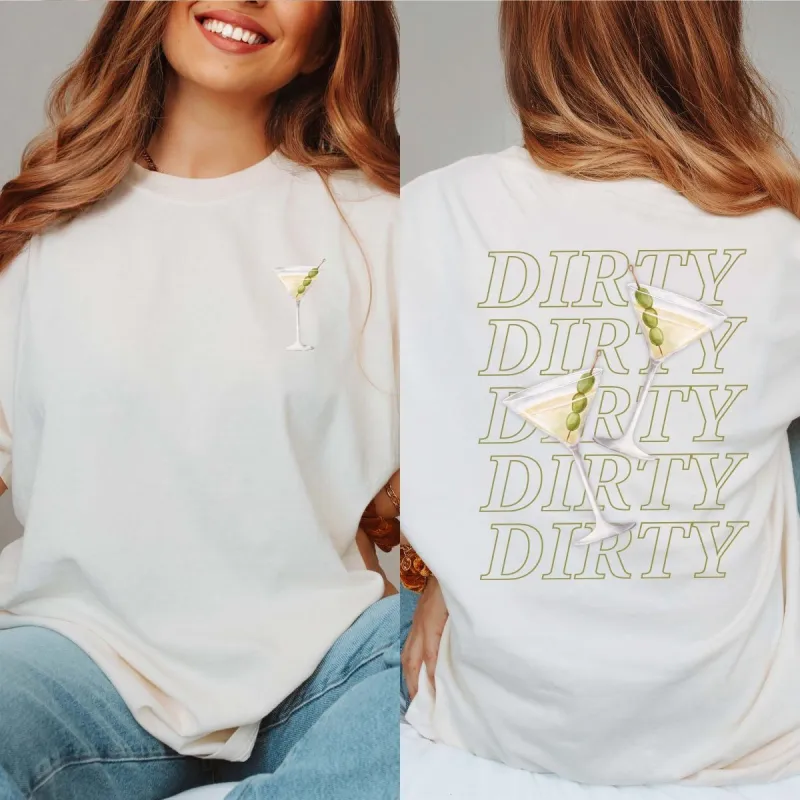 Dirty Martinis Front & Back Design Comfort Color Tee sold by Roxie’s Picks