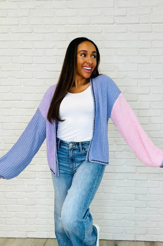 Coffee Date Color Block Cardigan sold by Roxie’s Picks