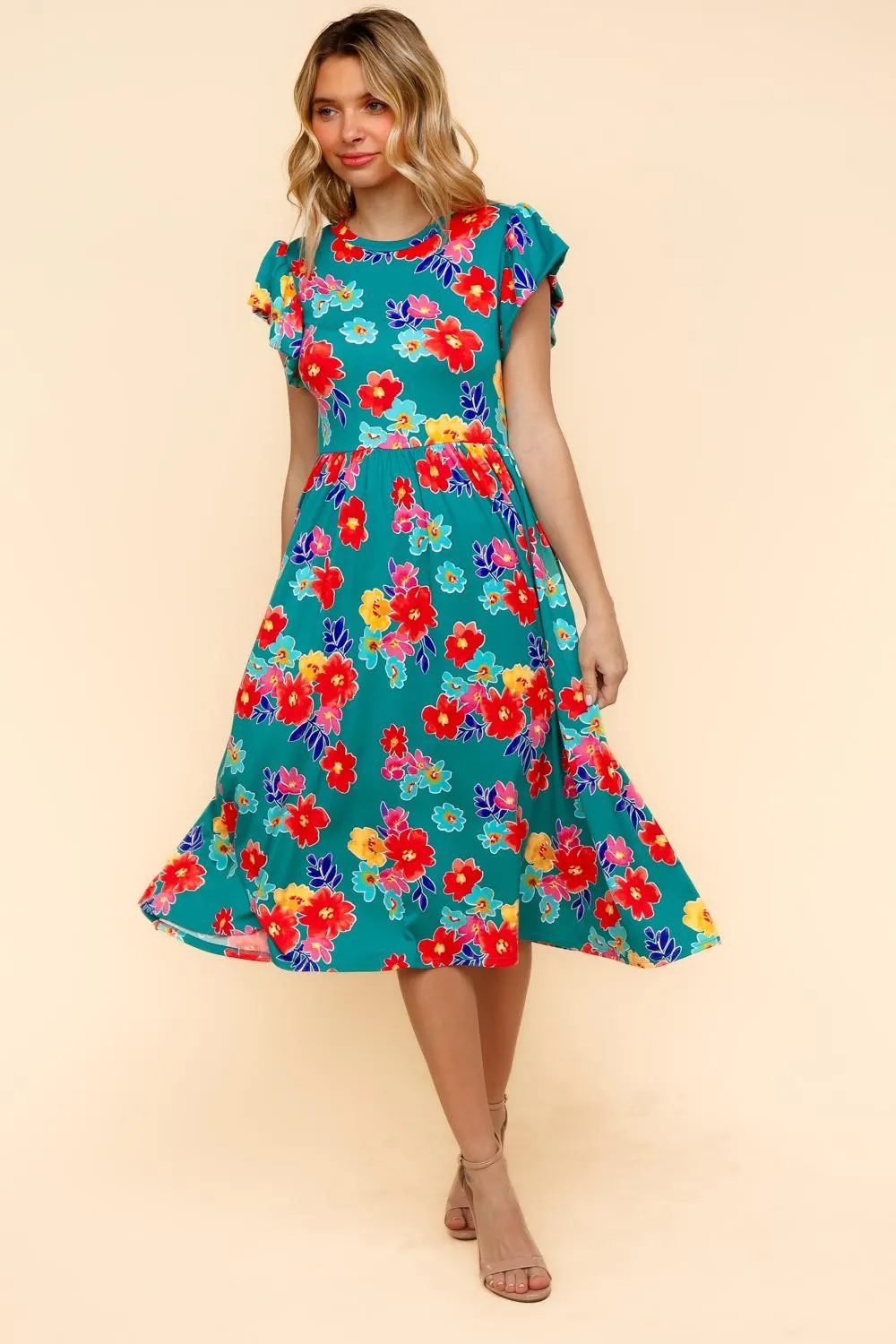 My Floral Spring Fit & Flare Midi Dress with Pockets | S-3X sold by Roxie’s Picks product image thumbnail 4