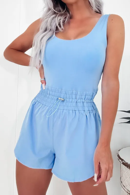 Myosotis Plain Sleeveless Loop Drawstring Cinched Waist Romper sold by Roxie’s Picks