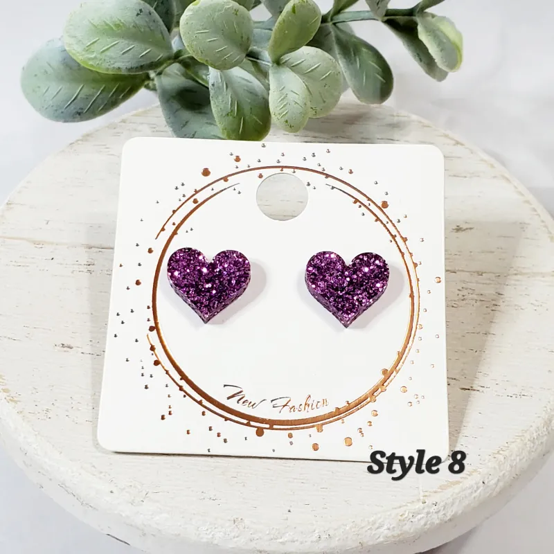 Acrylic Heart Studs | Style 8 sold by Roxie’s Picks
