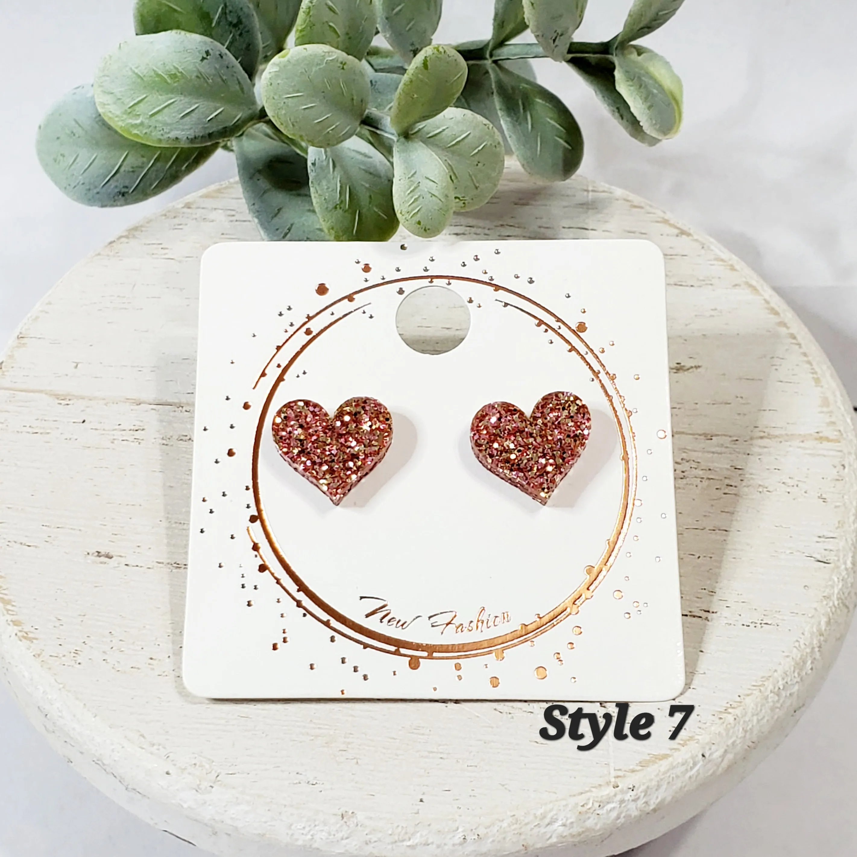 Acrylic Heart Studs | Style 7 sold by Roxie’s Picks