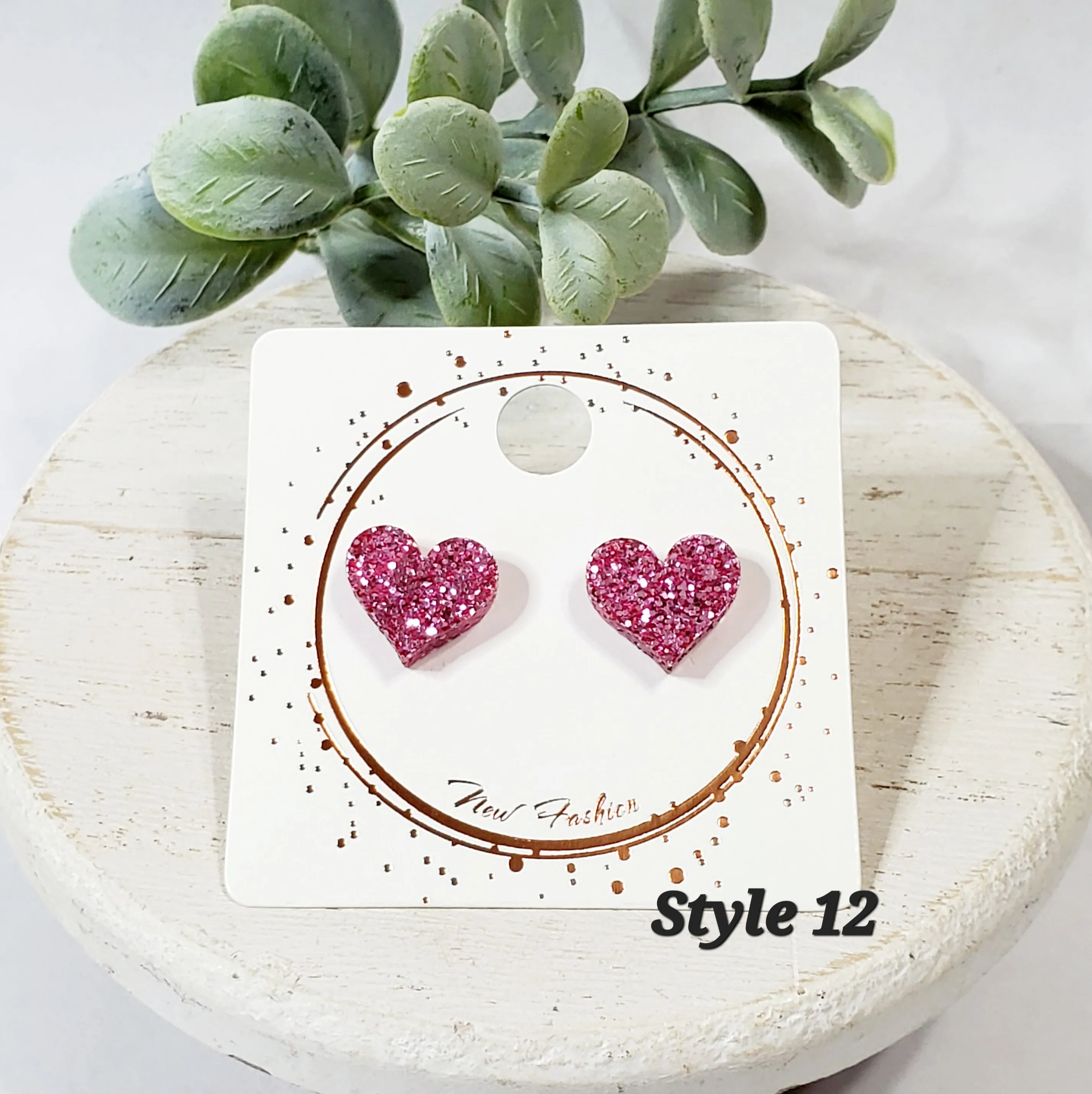 Acrylic Heart Studs | Style 12 sold by Roxie’s Picks