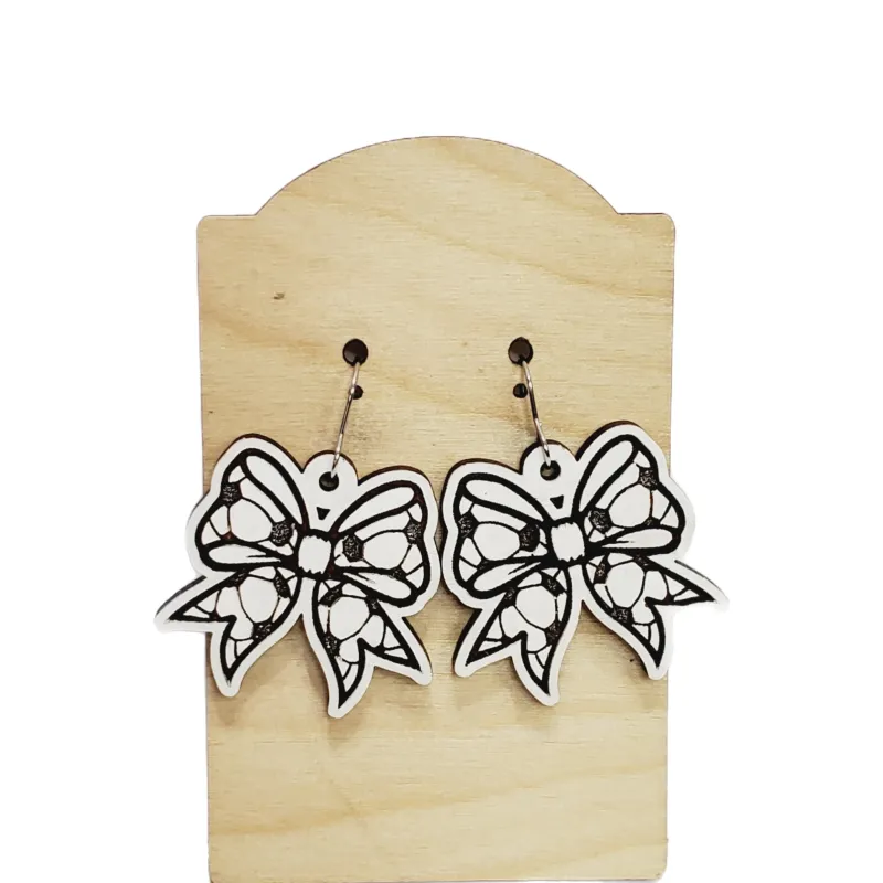 Soccer Bow Earrings sold by Roxie’s Picks