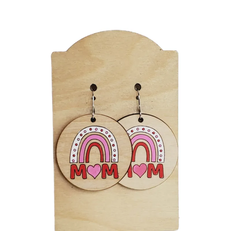Mom Rainbow Heart Earrings sold by Roxie’s Picks