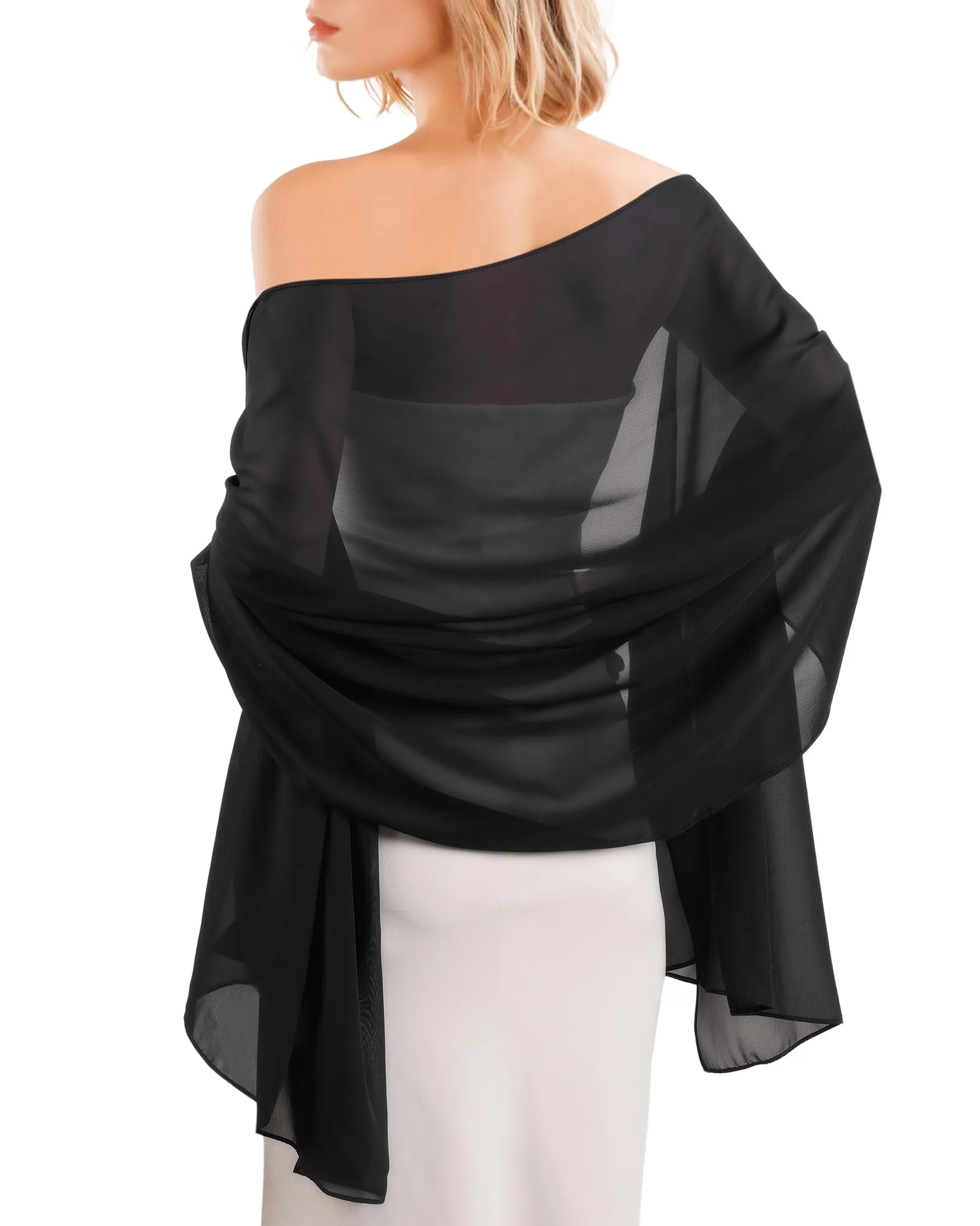 FURTALK Chiffon Shawl Wraps for Women Evening Dresses Soft Scarf Formal Wedding Bridal Scarves sold by Roxie’s Picks product image thumbnail 5