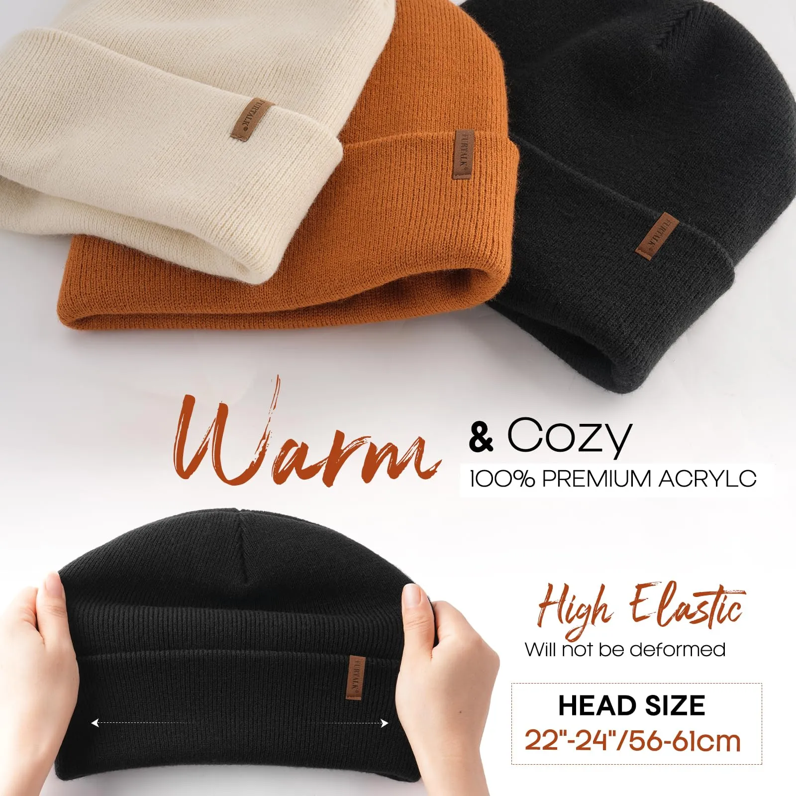 FURTALK Womens Winter Warm Satin Lined Beanie Hats Silk Lining Unisex Knit Slouchy Caps sold by Roxie’s Picks product image thumbnail 5