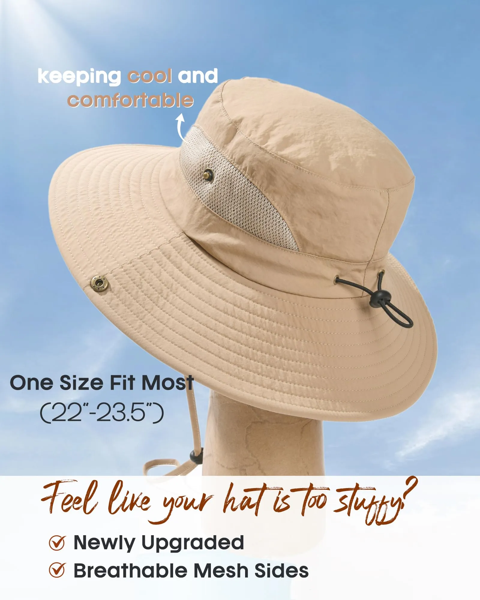 FURTALK Mens Bucket Sun Hat UPF 80+ Wide Brim Hiking Fishing Beach Outdoor Hats sold by Roxie’s Picks product image thumbnail 5