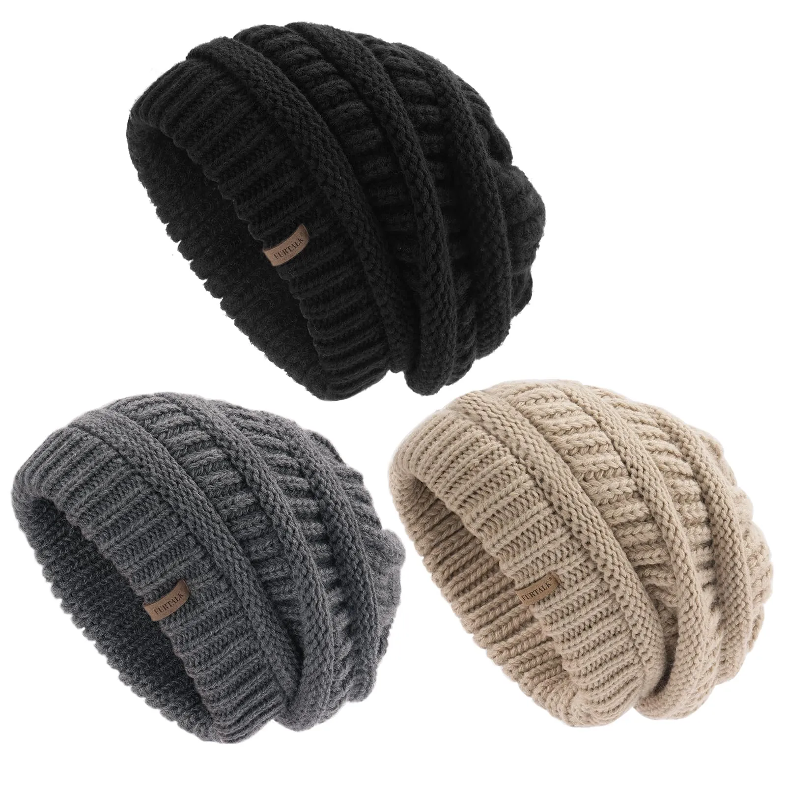 FURTALK Winter Slouchy Beanie Hat for Women Warm Cable Knit Strench Skull Cap sold by Roxie’s Picks