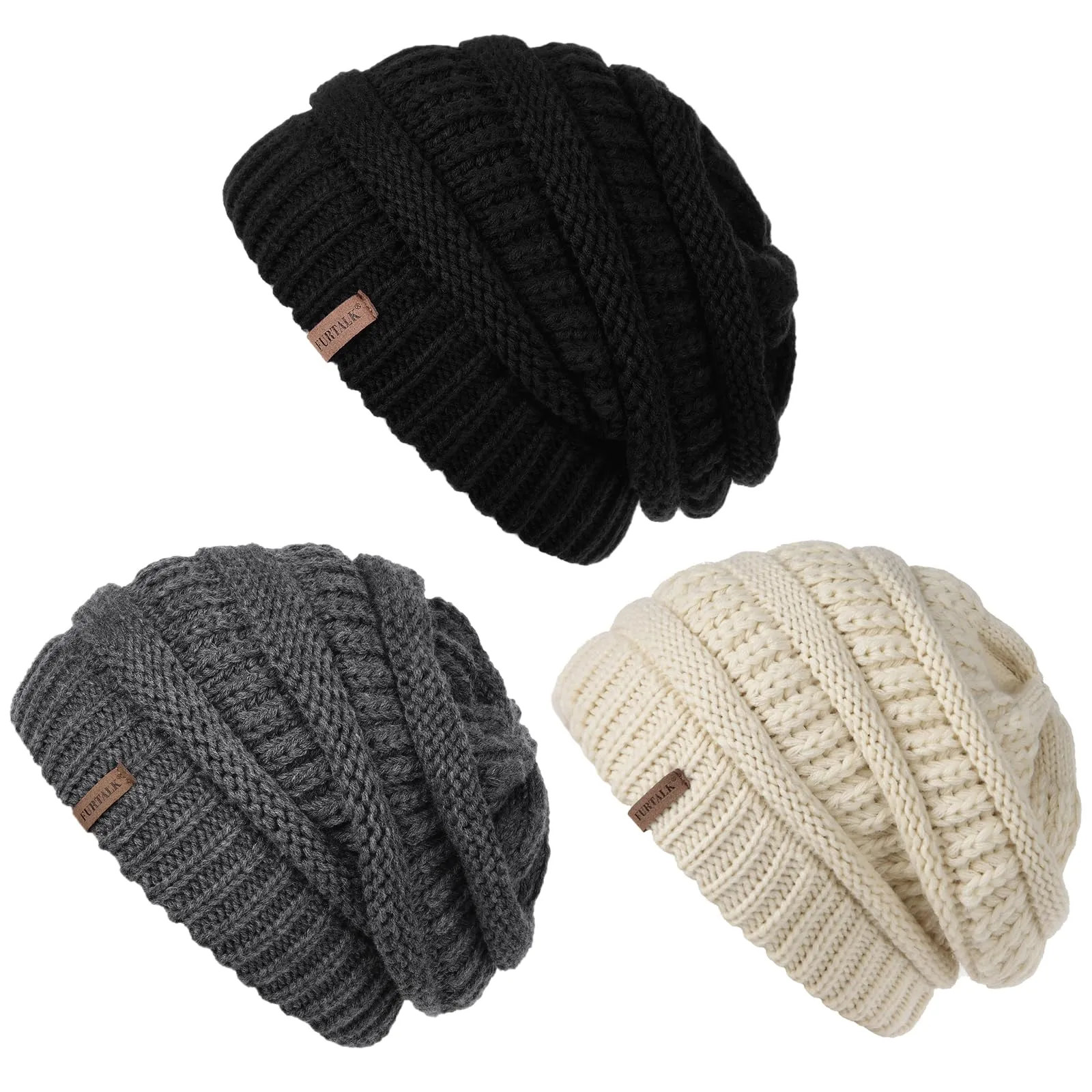 FURTALK Winter Slouchy Beanie Hat for Women Warm Cable Knit Strench Skull Cap sold by Roxie’s Picks product image thumbnail 4