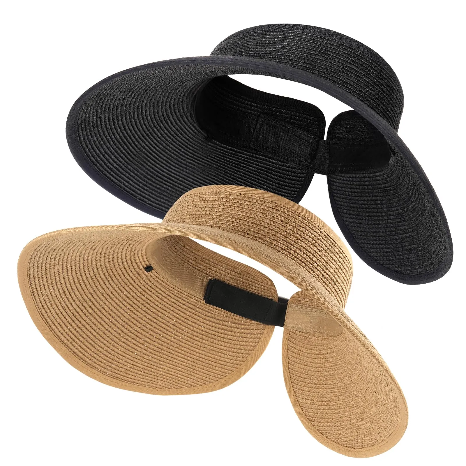 FURTALK Straw Sun Visor Hats for Women UPF 80+ Wide Brim Pontytail Summer Beach Hats sold by Roxie’s Picks