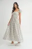 MABLE Floral Print Puff Sleeve Gathered Midi Dress sold by Roxie’s Picks