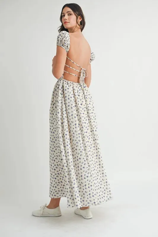 MABLE Floral Print Puff Sleeve Gathered Midi Dress sold by Roxie’s Picks product image thumbnail 5