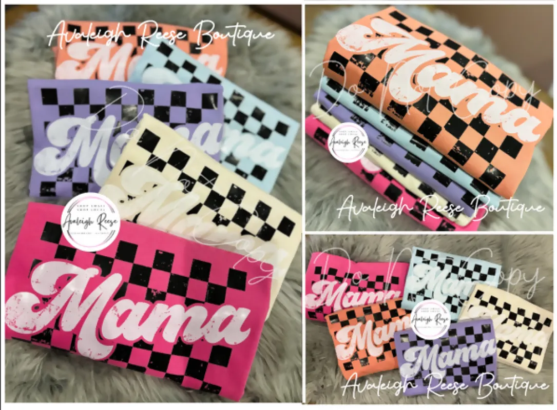 Mama Checkered Tees sold by Roxie’s Picks