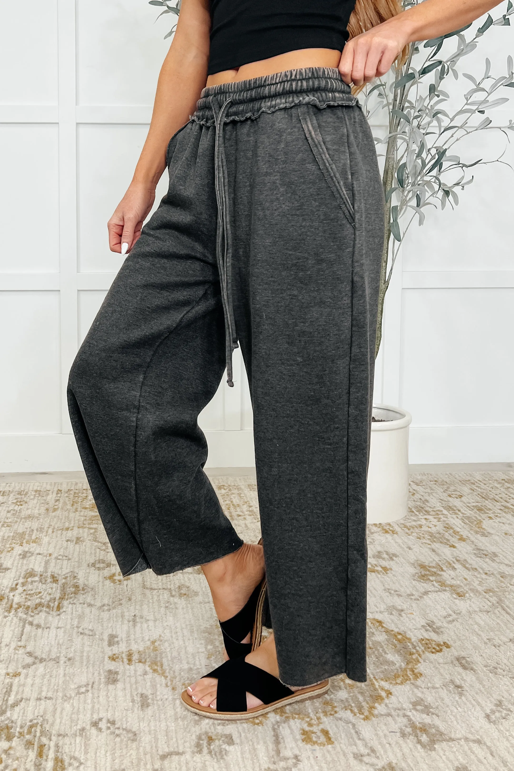 In or Out Wide Leg Cropped Pants Ash Black sold by Roxie’s Picks product image thumbnail 2