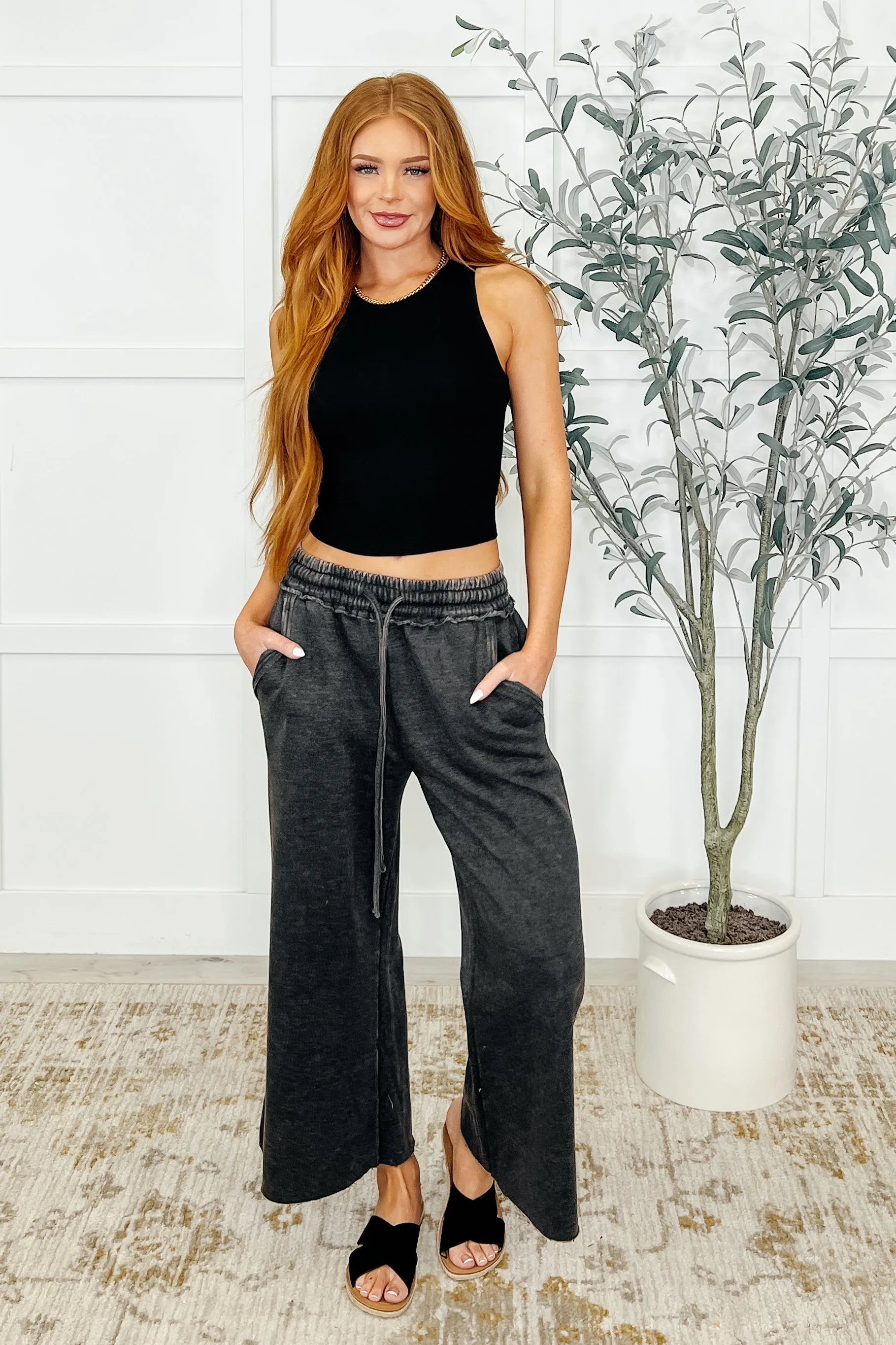 In or Out Wide Leg Cropped Pants Ash Black sold by Roxie’s Picks product image thumbnail 3