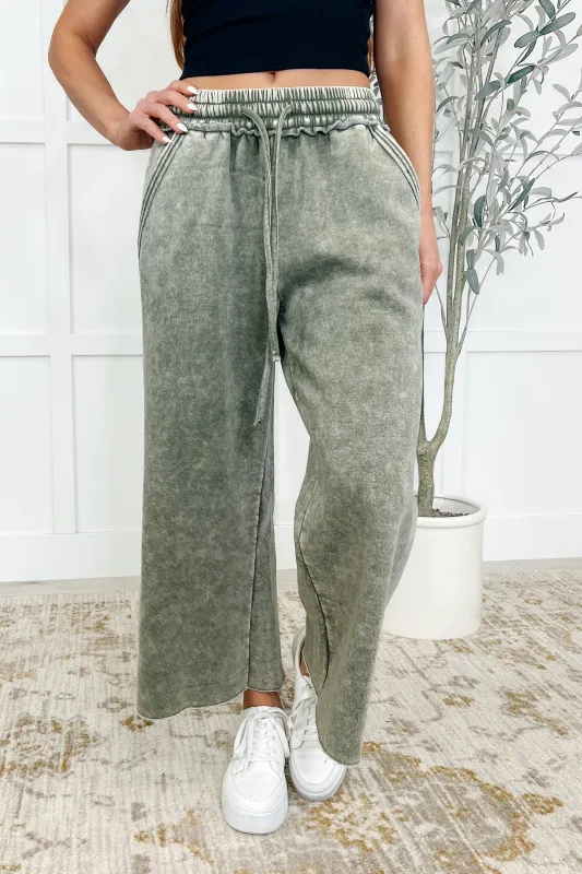 In or Out Wide Leg Cropped Pants Lt Olive sold by Roxie’s Picks